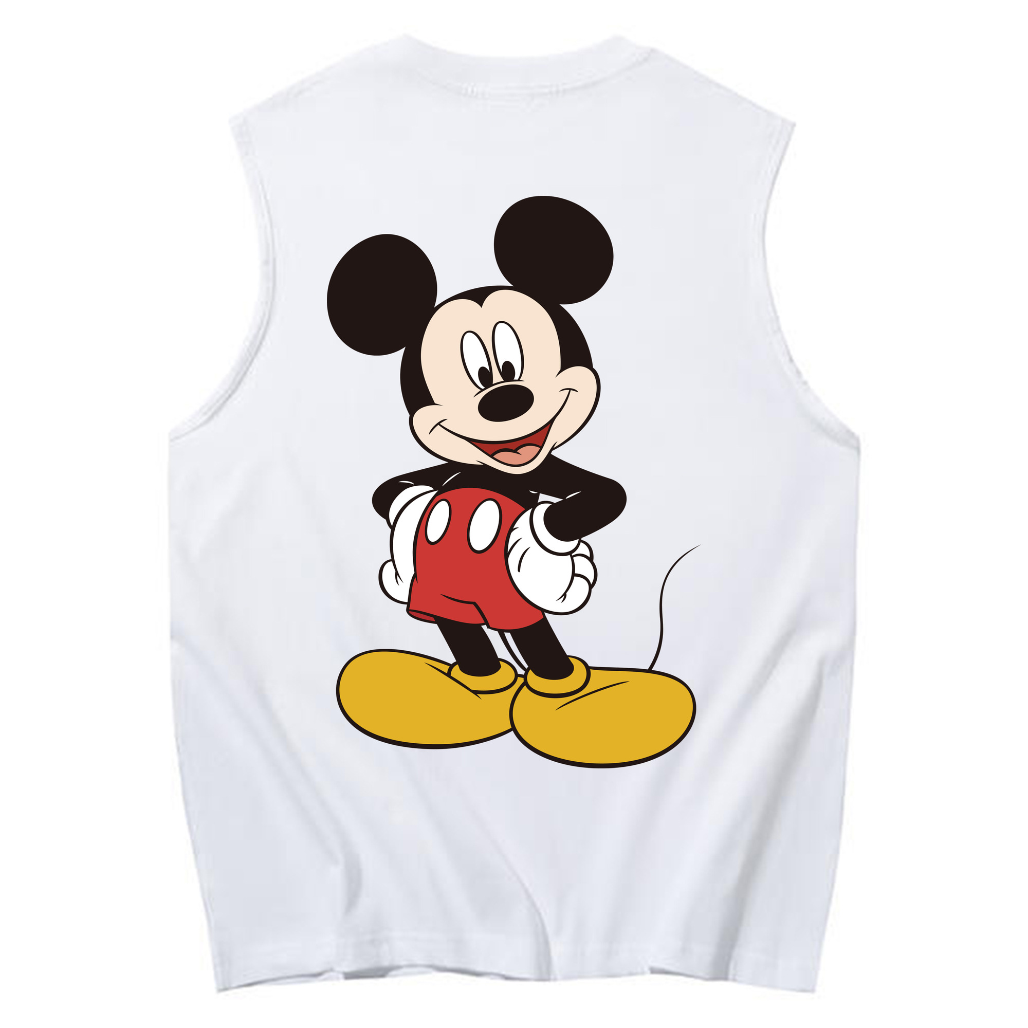 ミッキーマウス Mickey Mouse コットン100％タンクトップ（背面プリント）