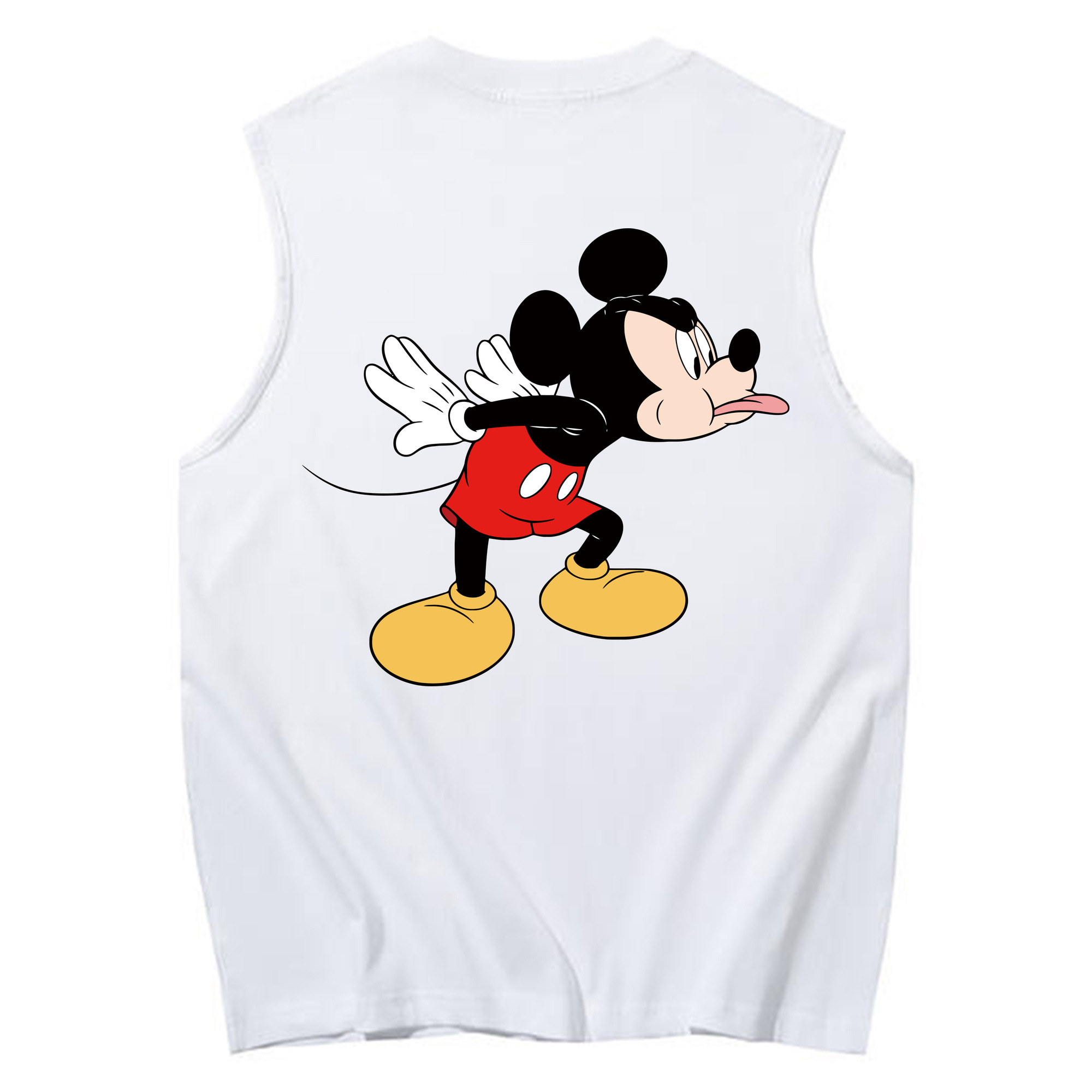 ミッキーマウス Mickey Mouse コットン100％タンクトップ（背面プリント）