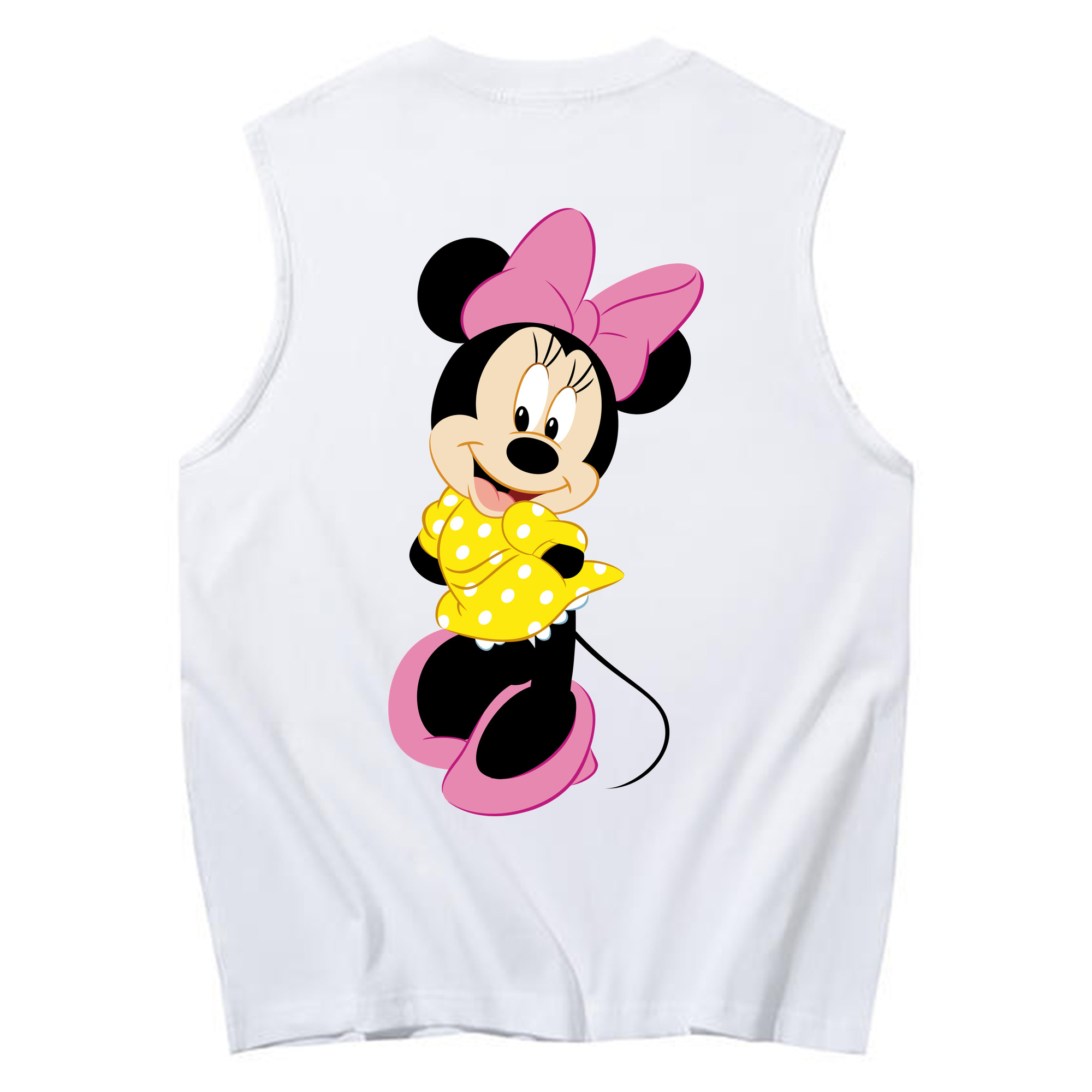ミッキーマウス Mickey Mouse コットン100％タンクトップ（背面プリント）