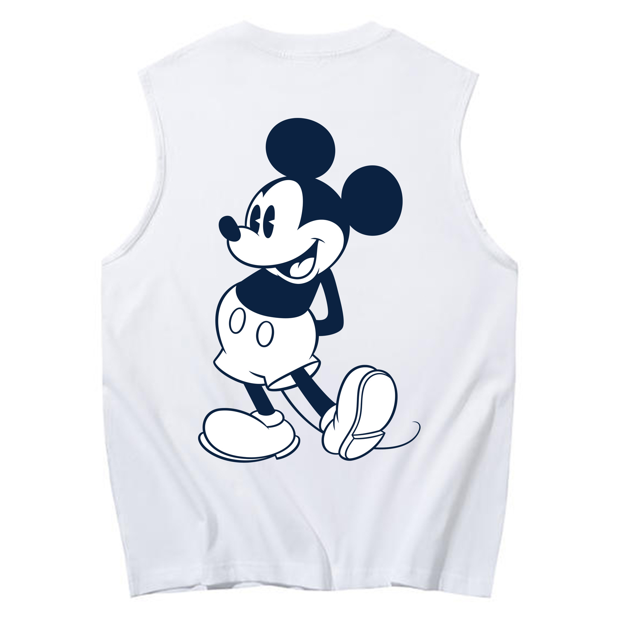 ミッキーマウス Mickey Mouse コットン100％タンクトップ（背面プリント）