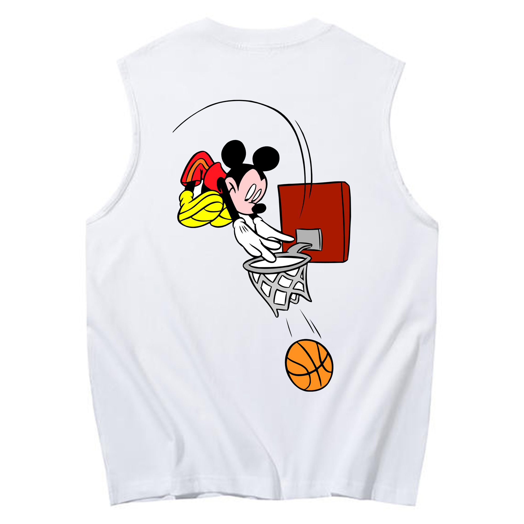ミッキーマウス Mickey Mouse コットン100％タンクトップ（背面プリント）