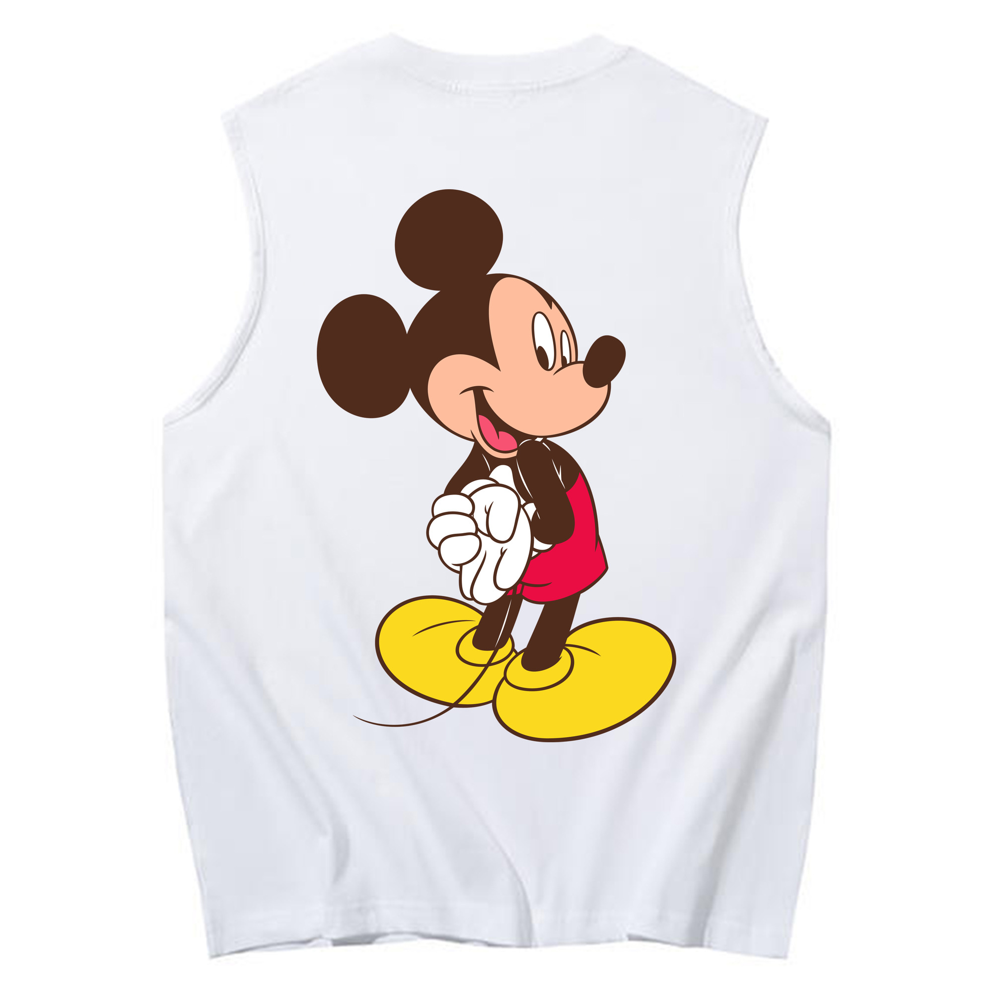 ミッキーマウス Mickey Mouse コットン100％タンクトップ（背面プリント）