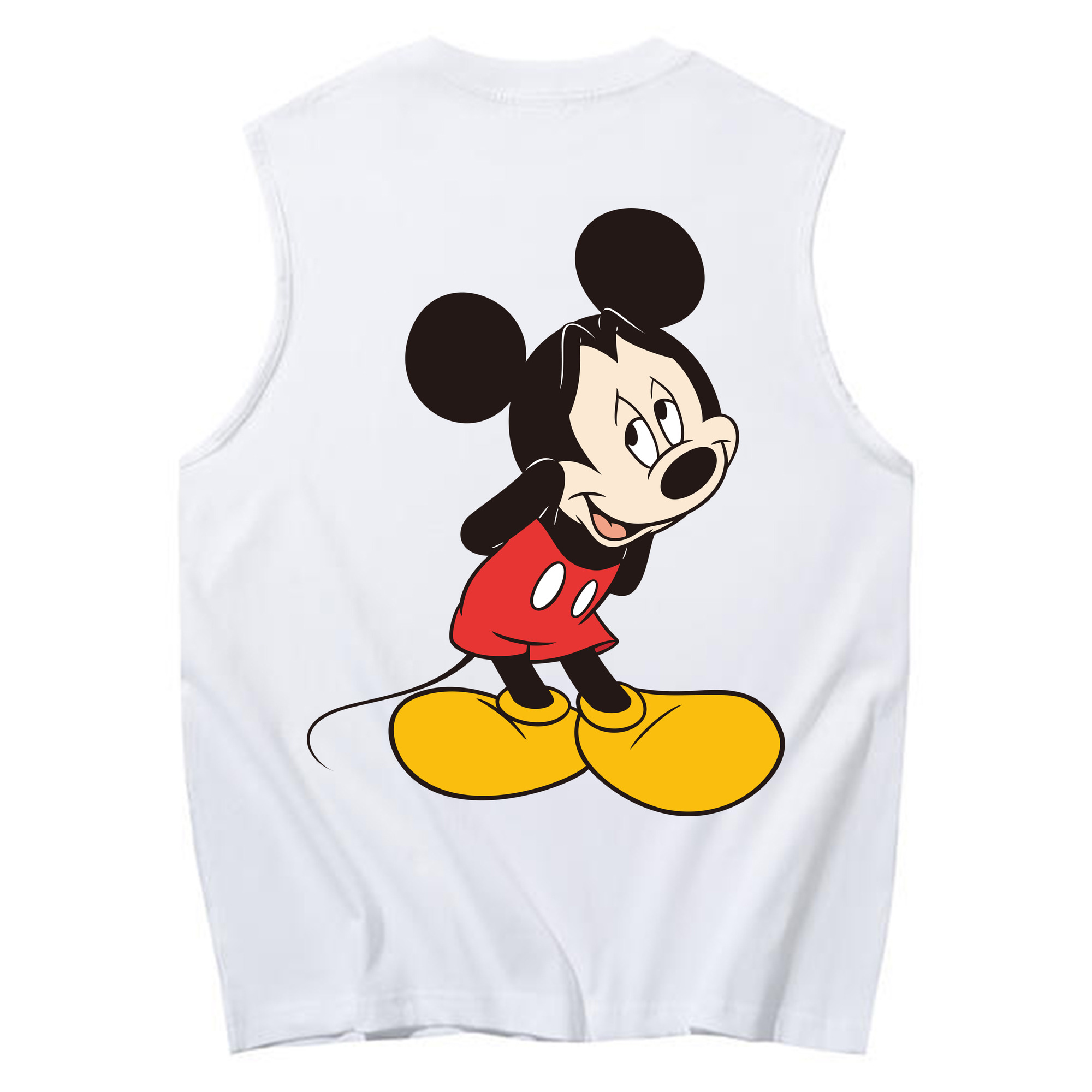 ミッキーマウス Mickey Mouse コットン100％タンクトップ（背面プリント）