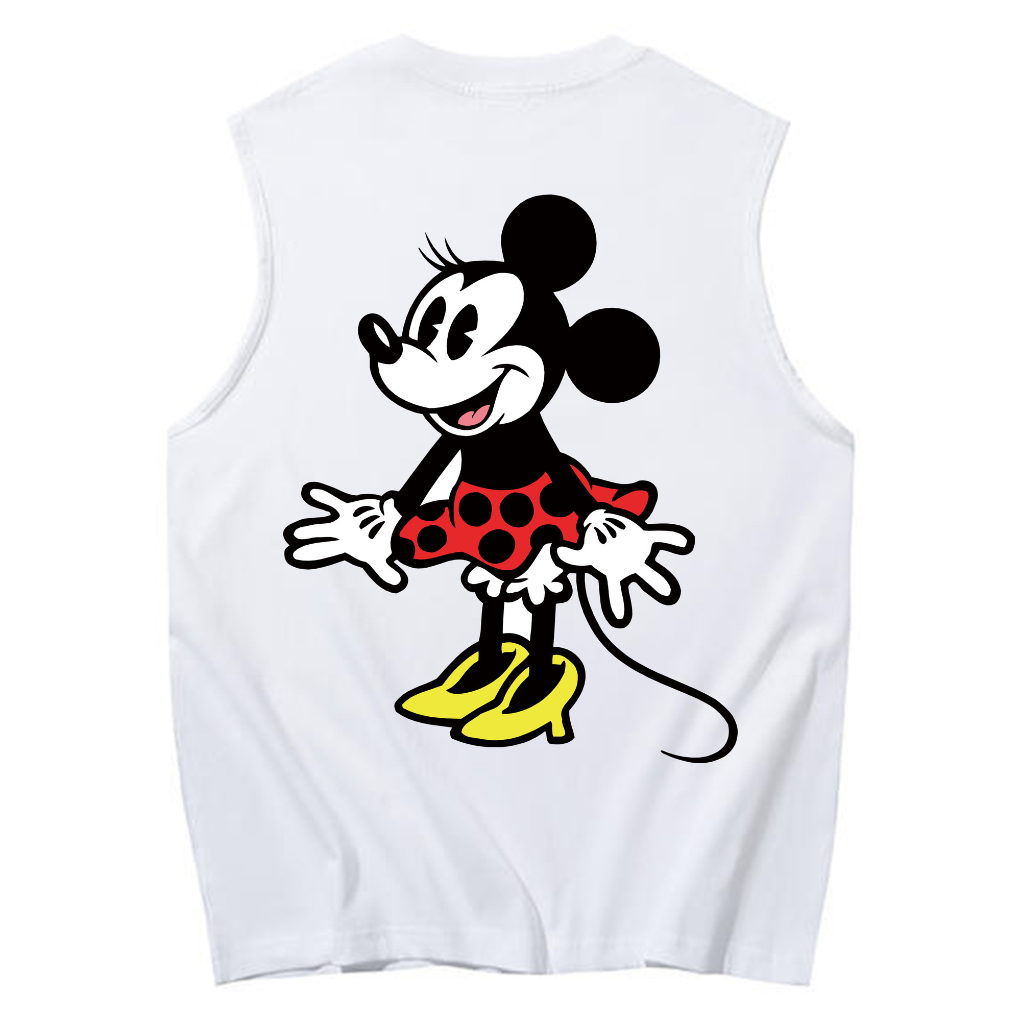 ミッキーマウス Mickey Mouse コットン100％タンクトップ（背面プリント）