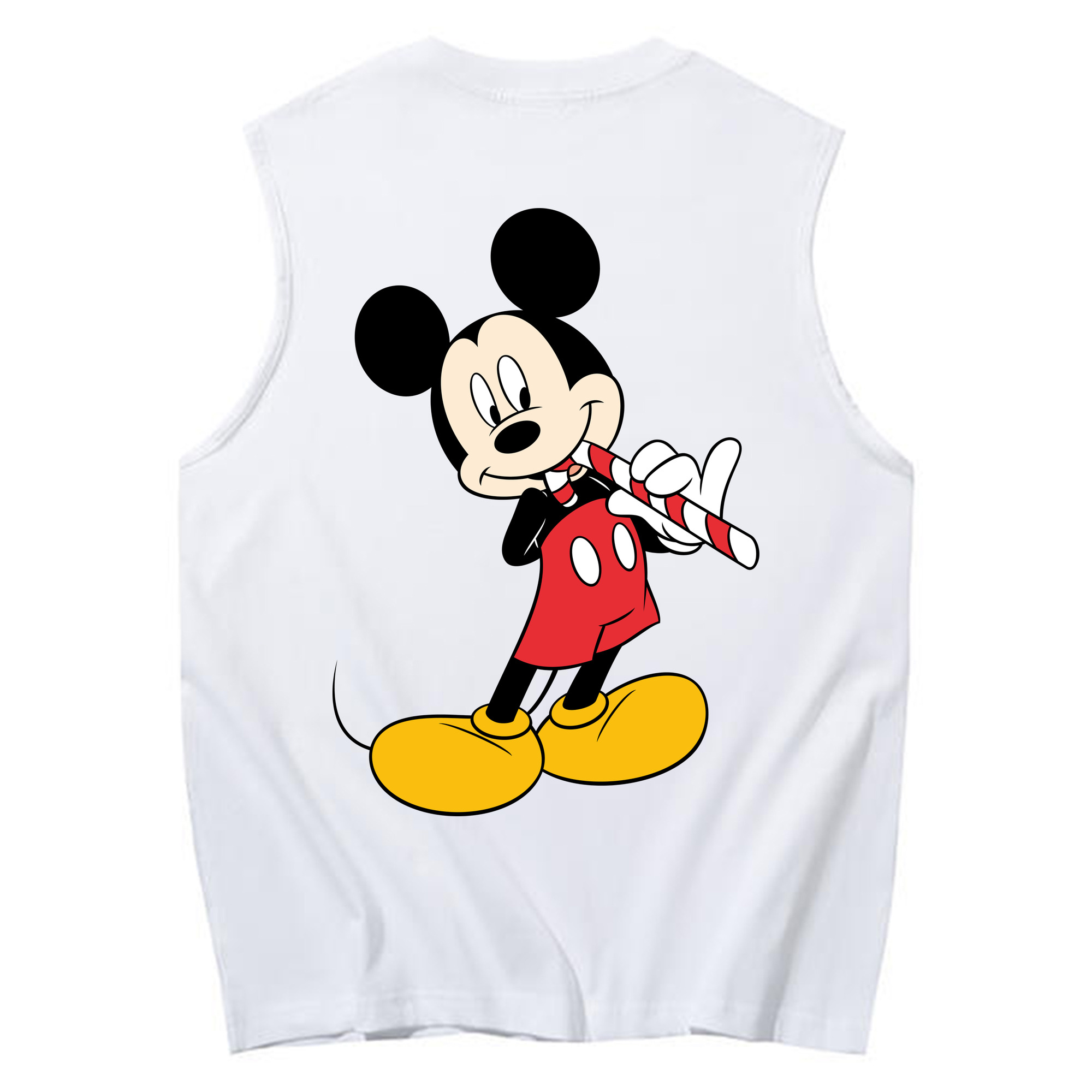 ミッキーマウス Mickey Mouse コットン100％タンクトップ（背面プリント）