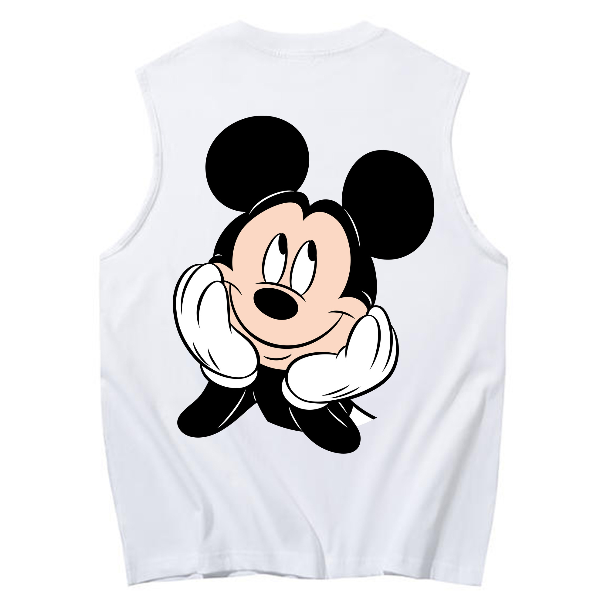 ミッキーマウス Mickey Mouse コットン100％タンクトップ（背面プリント）