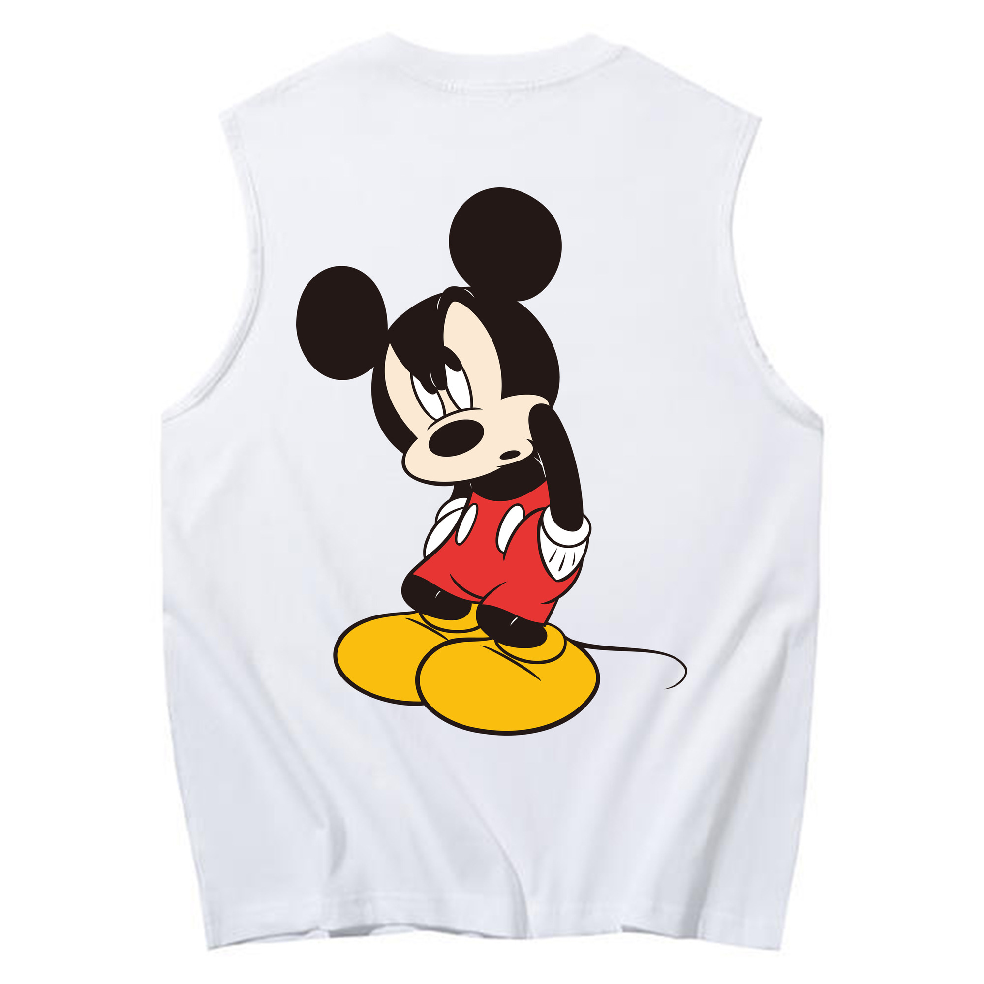ミッキーマウス Mickey Mouse コットン100％タンクトップ（背面プリント）