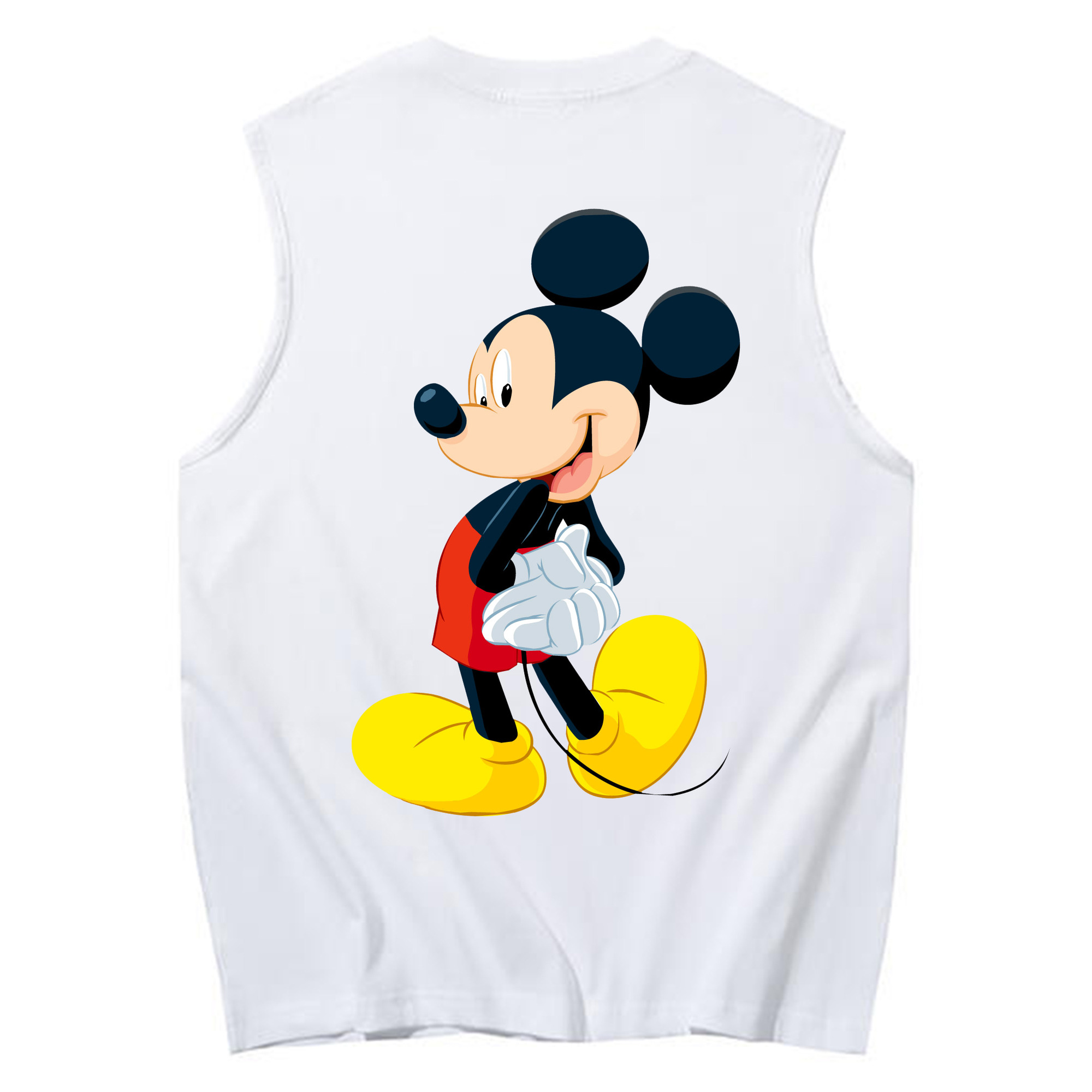 ミッキーマウス Mickey Mouse コットン100％タンクトップ（背面プリント）