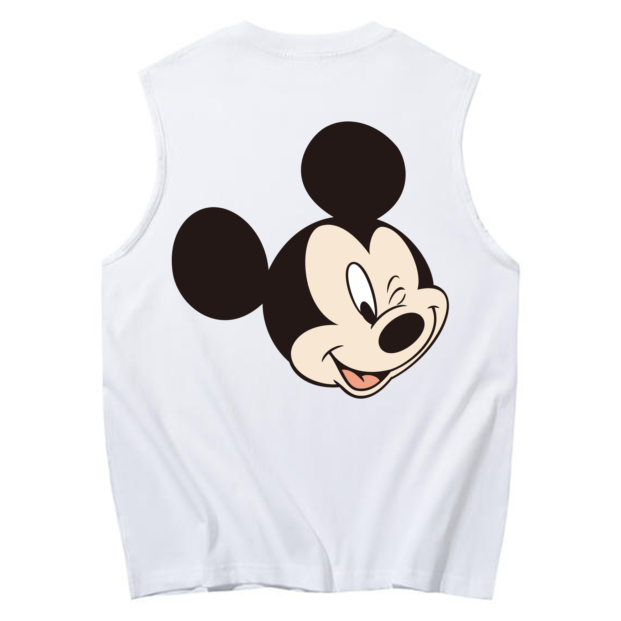 ミッキーマウス Mickey Mouse コットン100％タンクトップ（背面プリント）