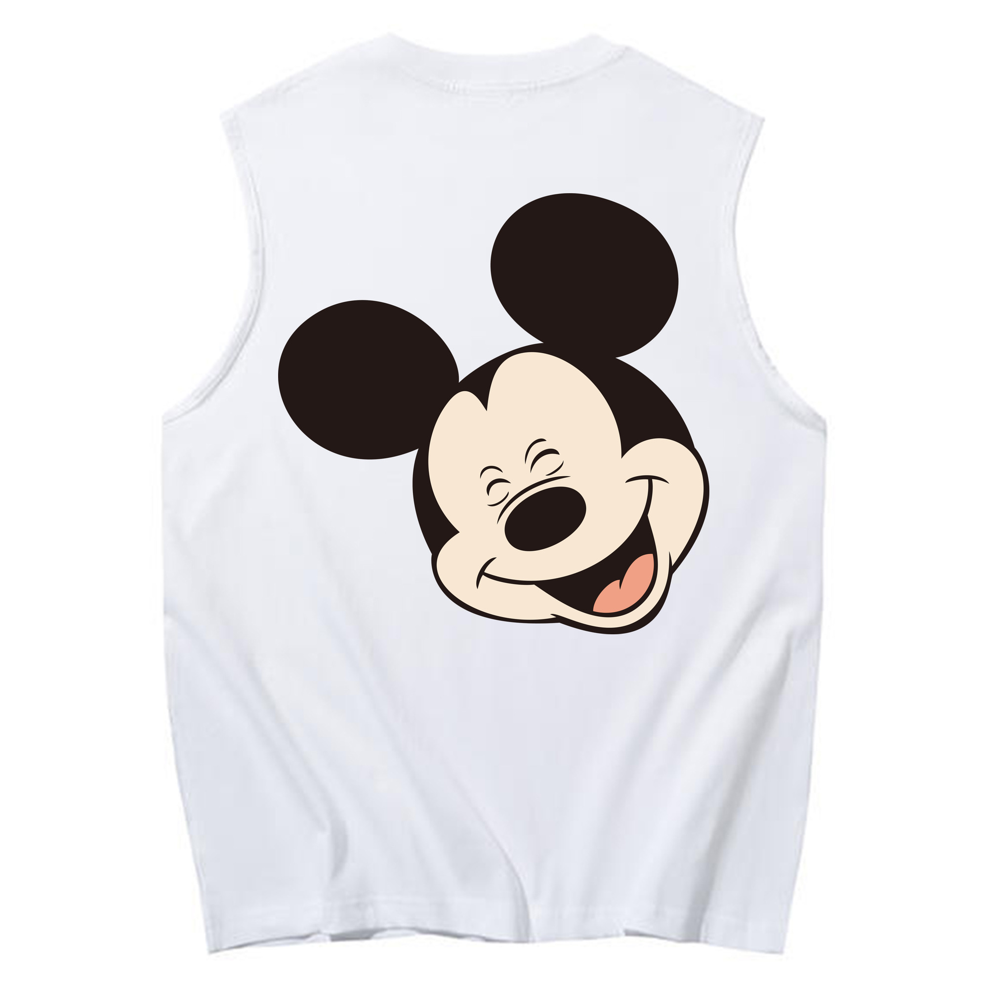 ミッキーマウス Mickey Mouse コットン100％タンクトップ（背面プリント）
