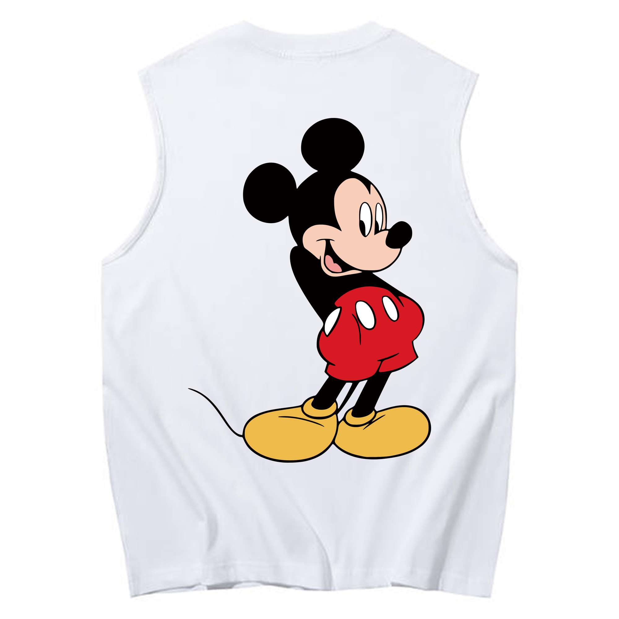 ミッキーマウス Mickey Mouse コットン100％タンクトップ（背面プリント）