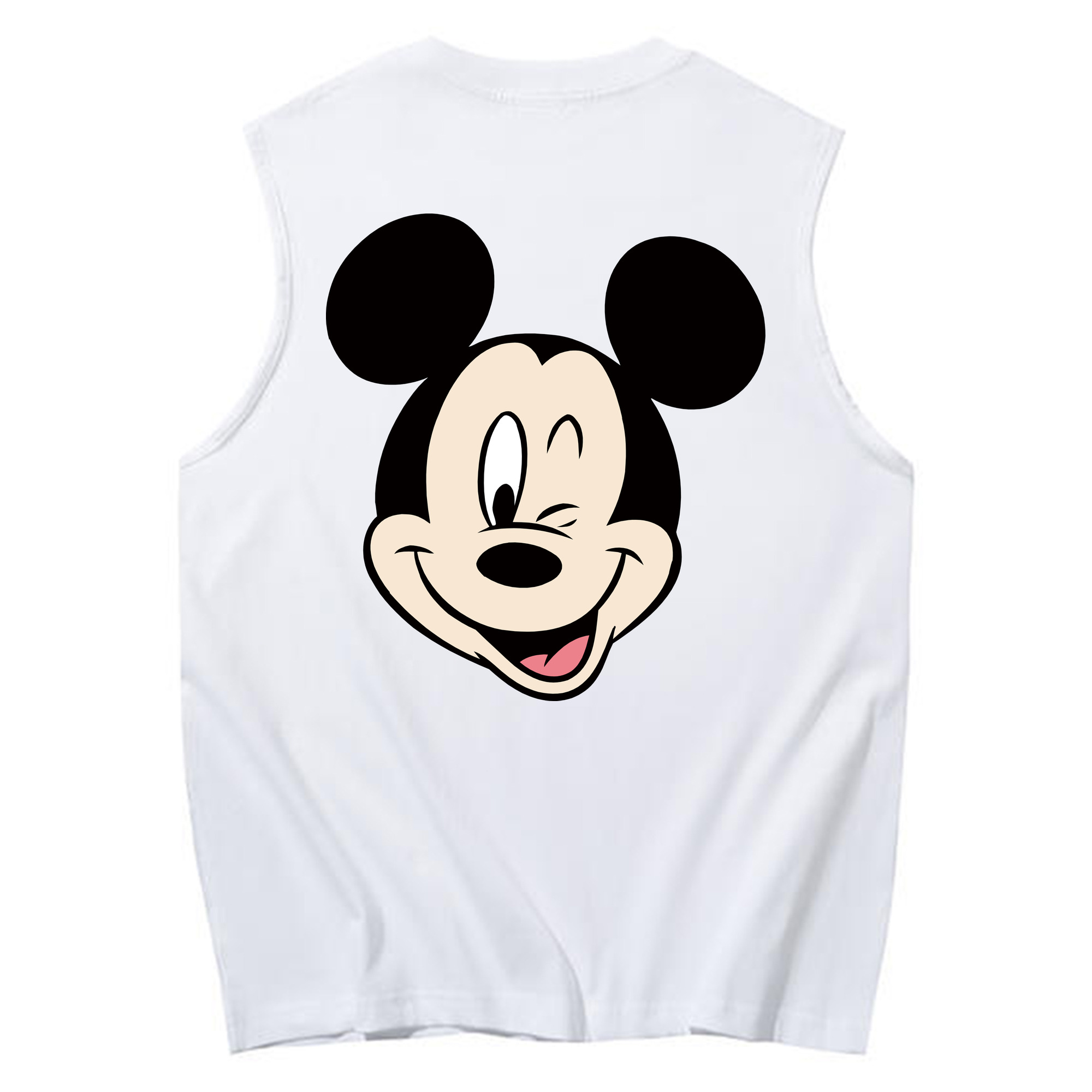 ミッキーマウス Mickey Mouse コットン100％タンクトップ（背面プリント）