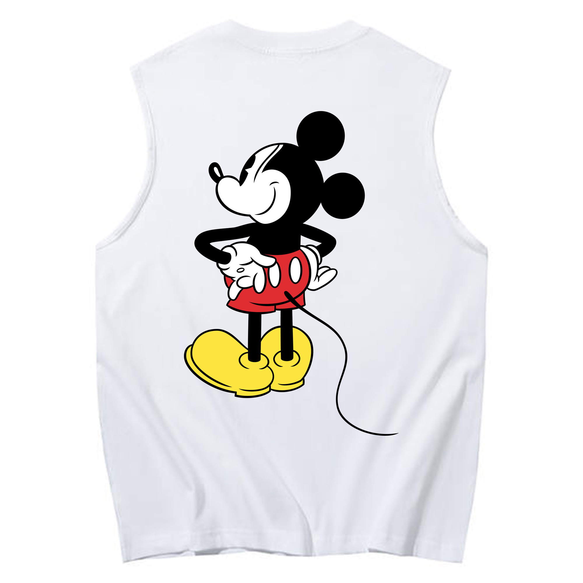 ミッキーマウス Mickey Mouse コットン100％タンクトップ（背面プリント）