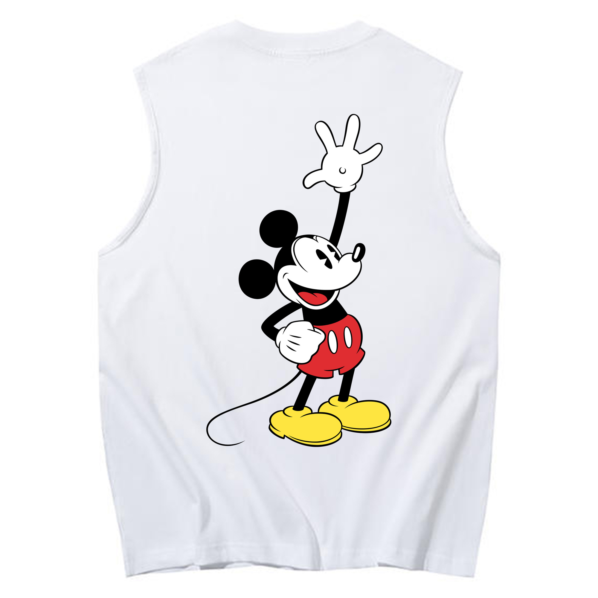 ミッキーマウス Mickey Mouse コットン100％タンクトップ（背面プリント）
