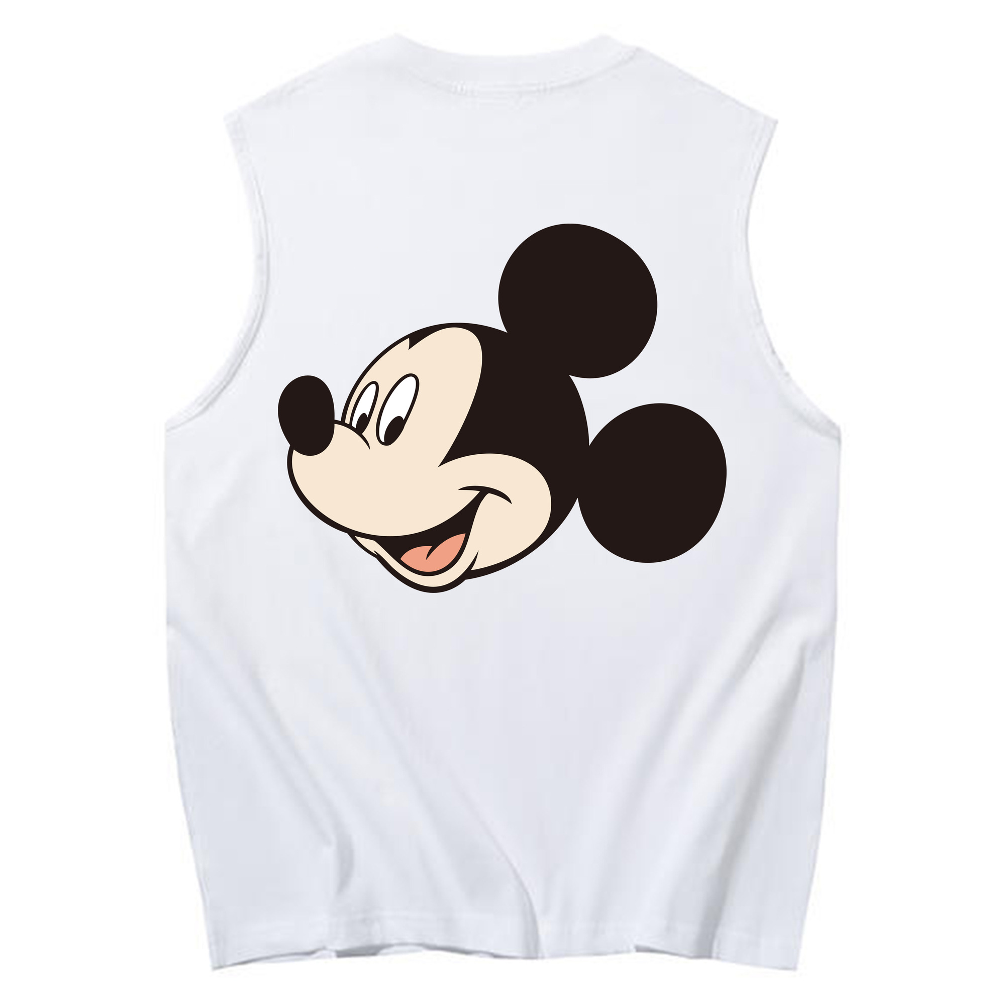 ミッキーマウス Mickey Mouse コットン100％タンクトップ（背面プリント）