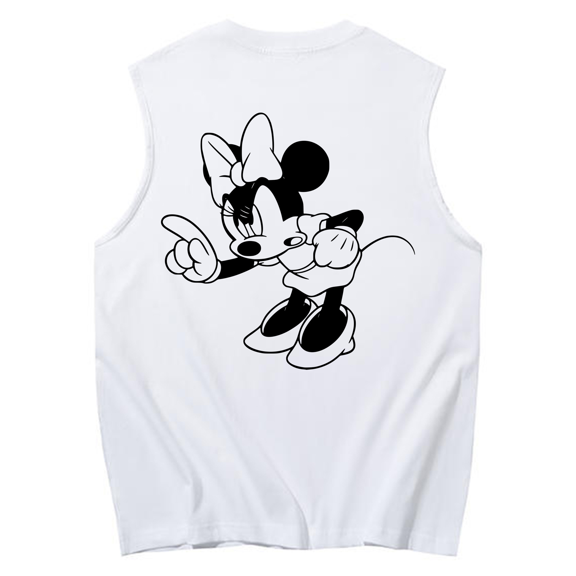 ミッキーマウス Mickey Mouse コットン100％タンクトップ（背面プリント）