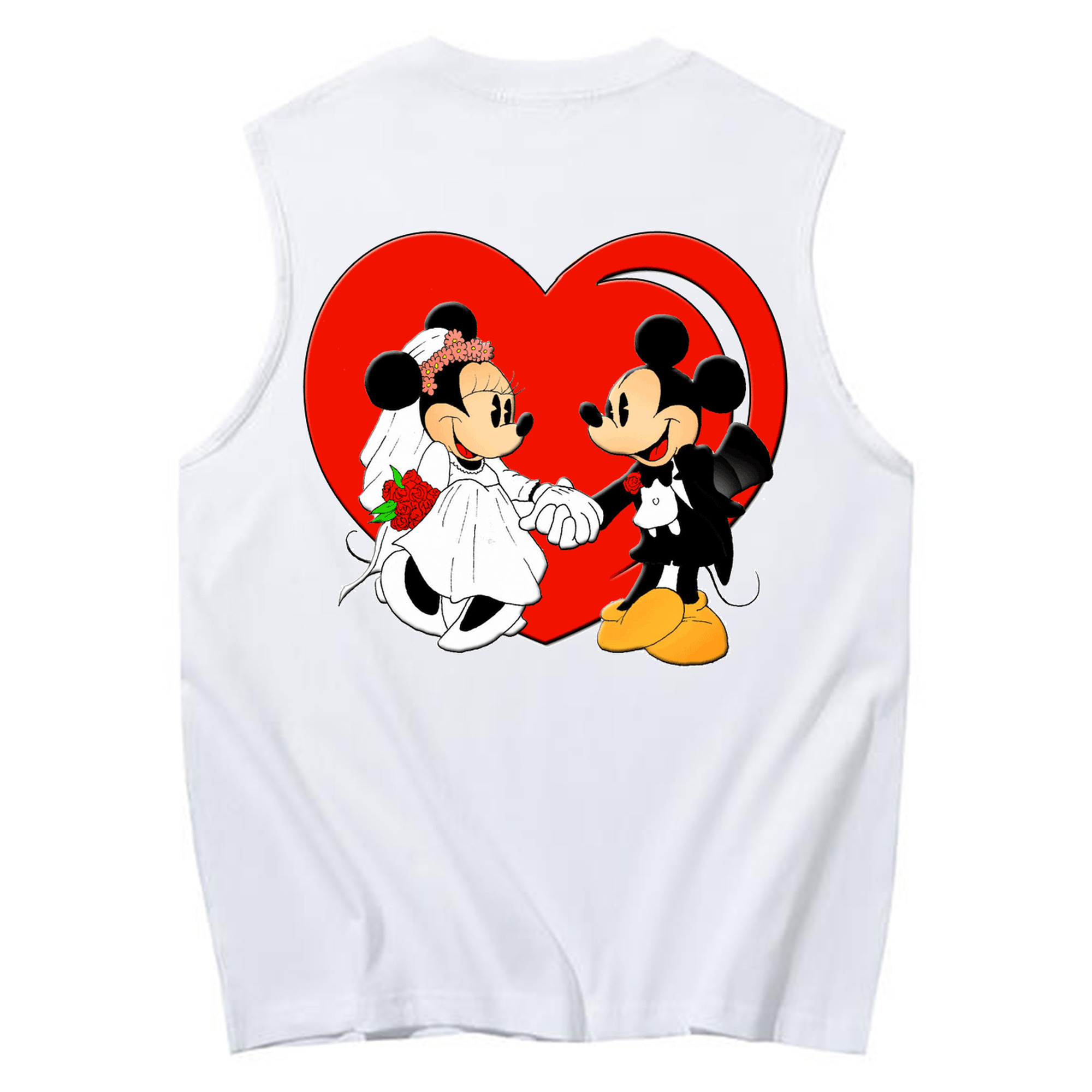 ミッキーマウス Mickey Mouse コットン100％タンクトップ（背面プリント）