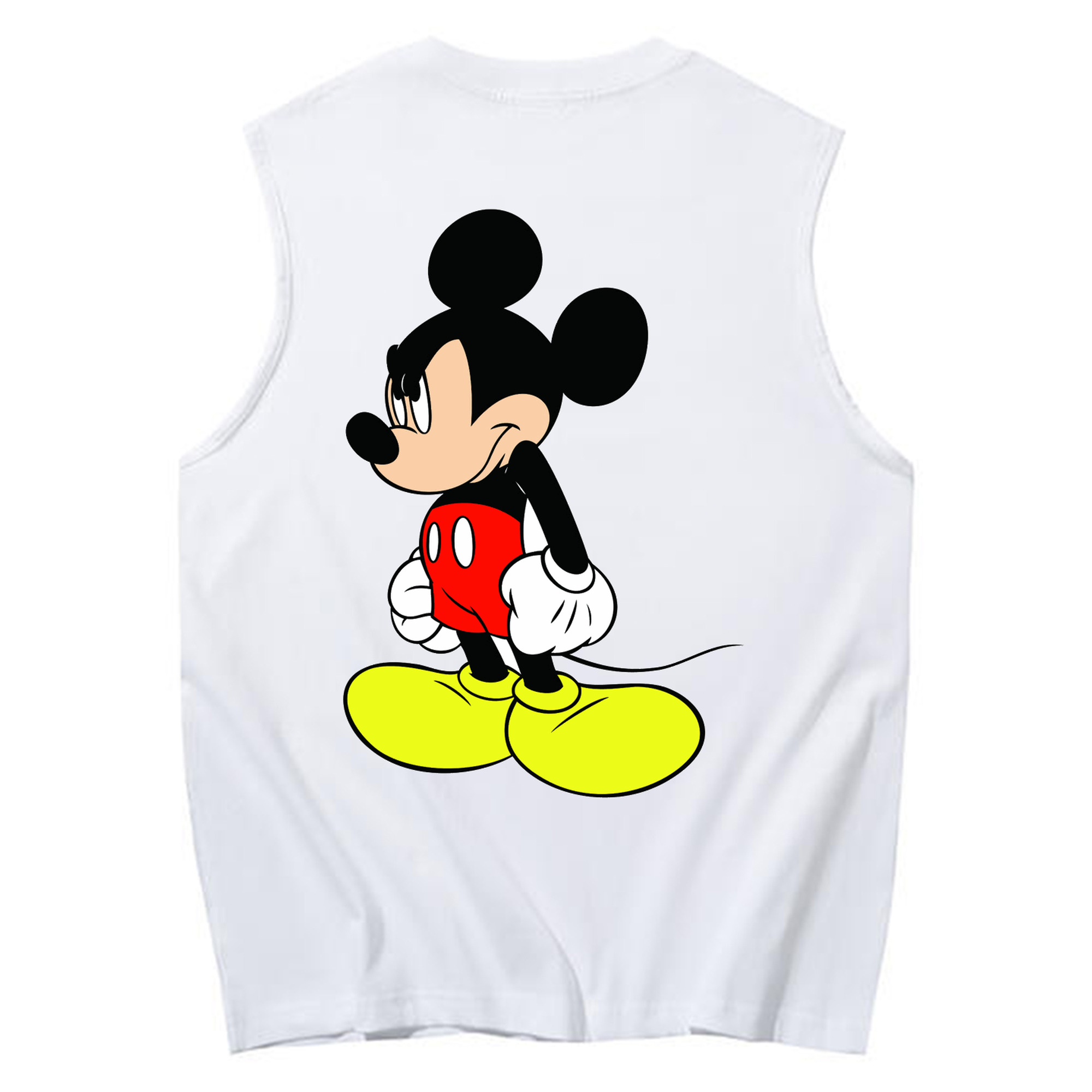 ミッキーマウス Mickey Mouse コットン100％タンクトップ（背面プリント）