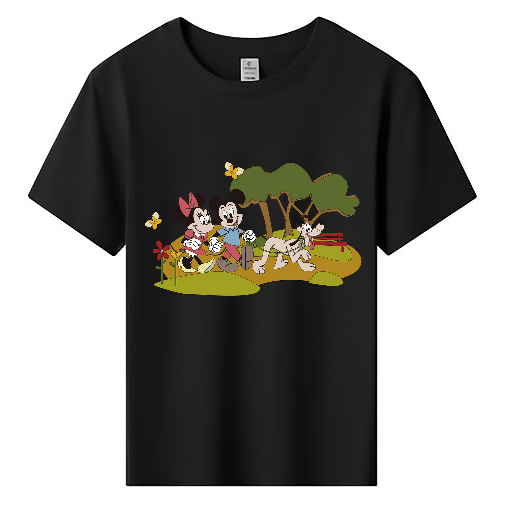 （画像用） ミッキーマウス Mickey Mouse 綿100％キッズTシャツ（フロントプリント）