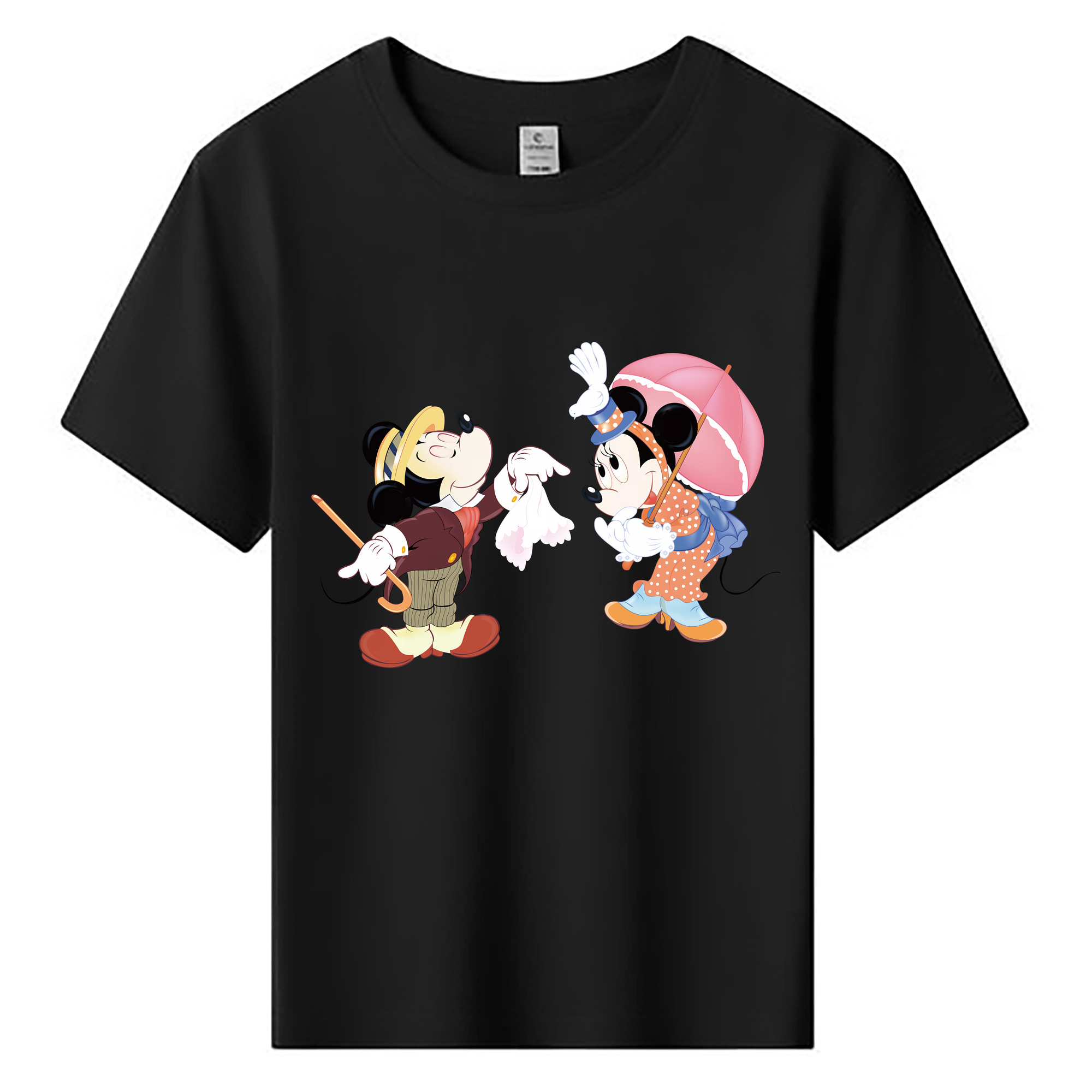 （画像用） ミッキーマウス Mickey Mouse 綿100％キッズTシャツ（フロントプリント）