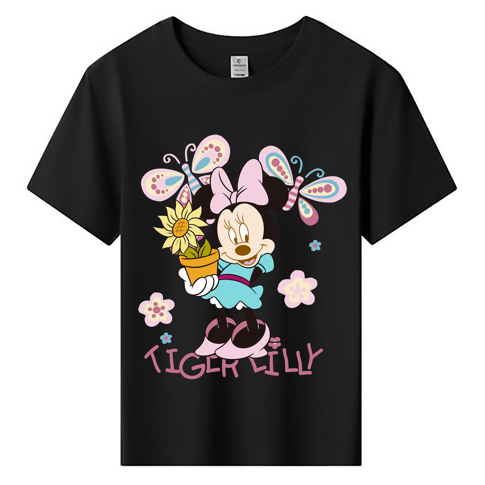 （画像用） ミッキーマウス Mickey Mouse 綿100％キッズTシャツ（フロントプリント）