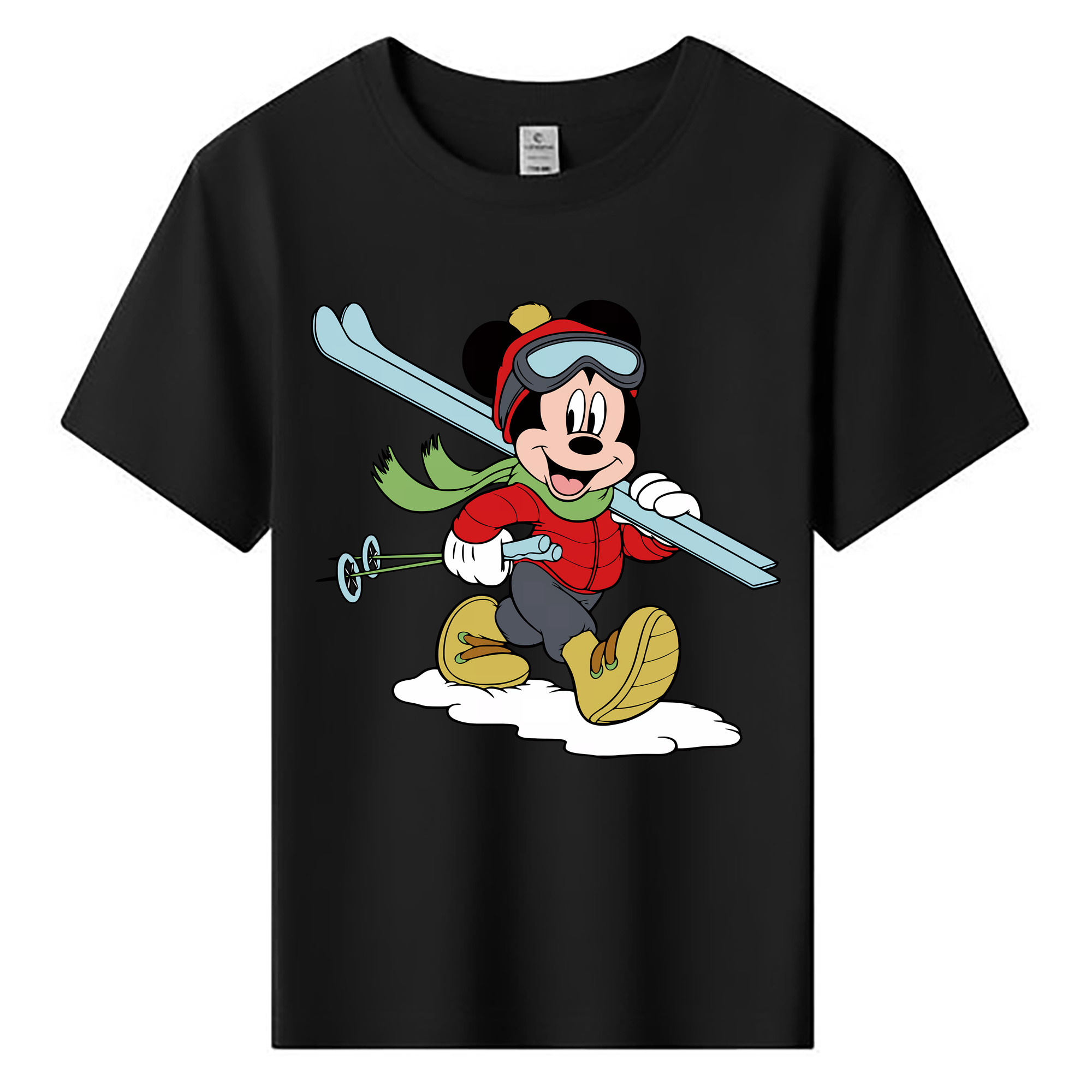（画像用） ミッキーマウス Mickey Mouse 綿100％キッズTシャツ（フロントプリント）