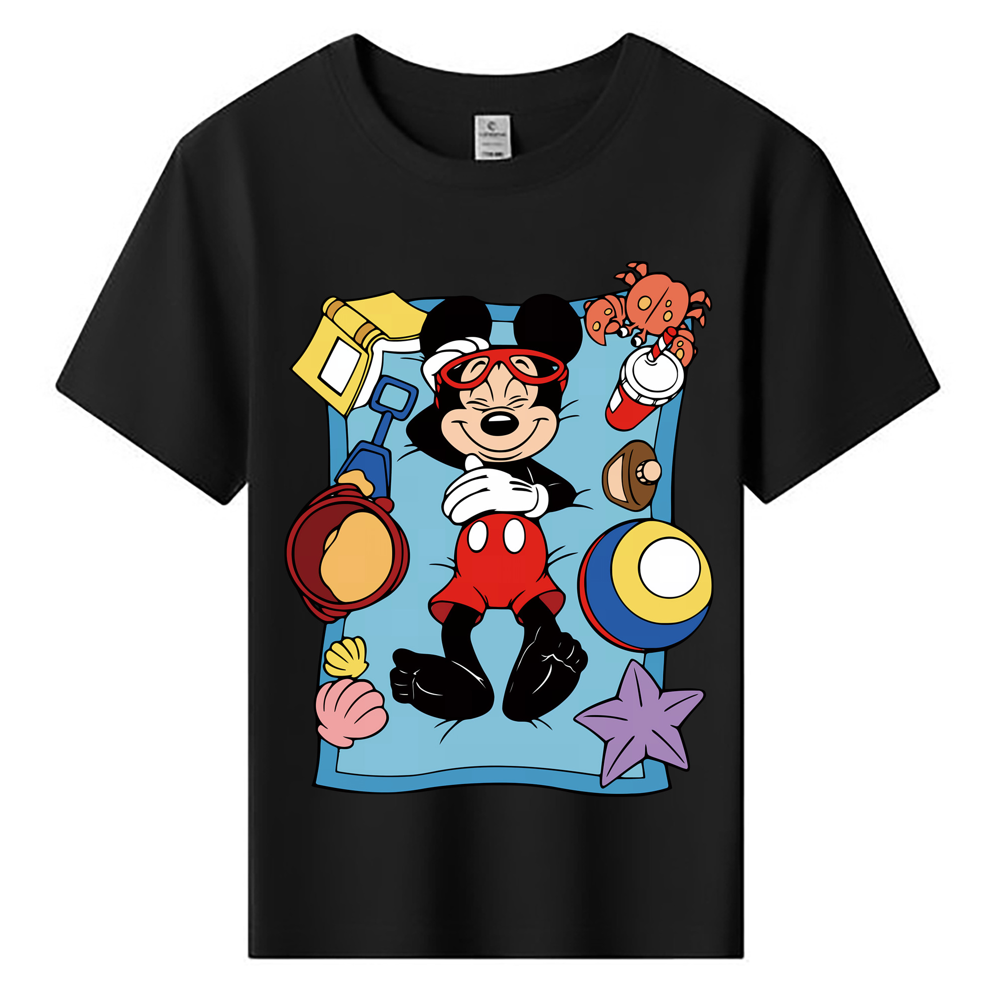 （画像用） ミッキーマウス Mickey Mouse 綿100％キッズTシャツ（フロントプリント）