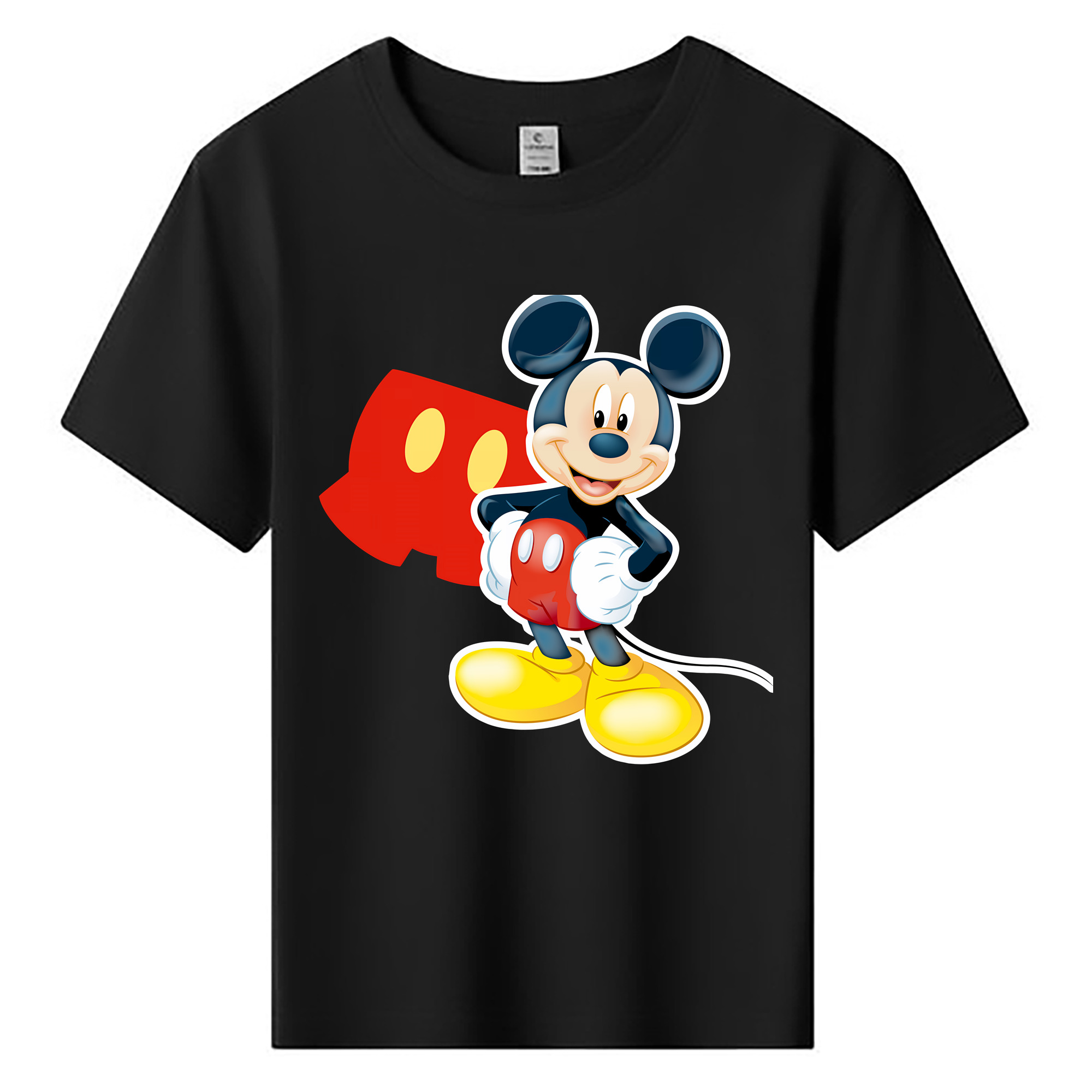 （画像用） ミッキーマウス Mickey Mouse 綿100％キッズTシャツ（フロントプリント）