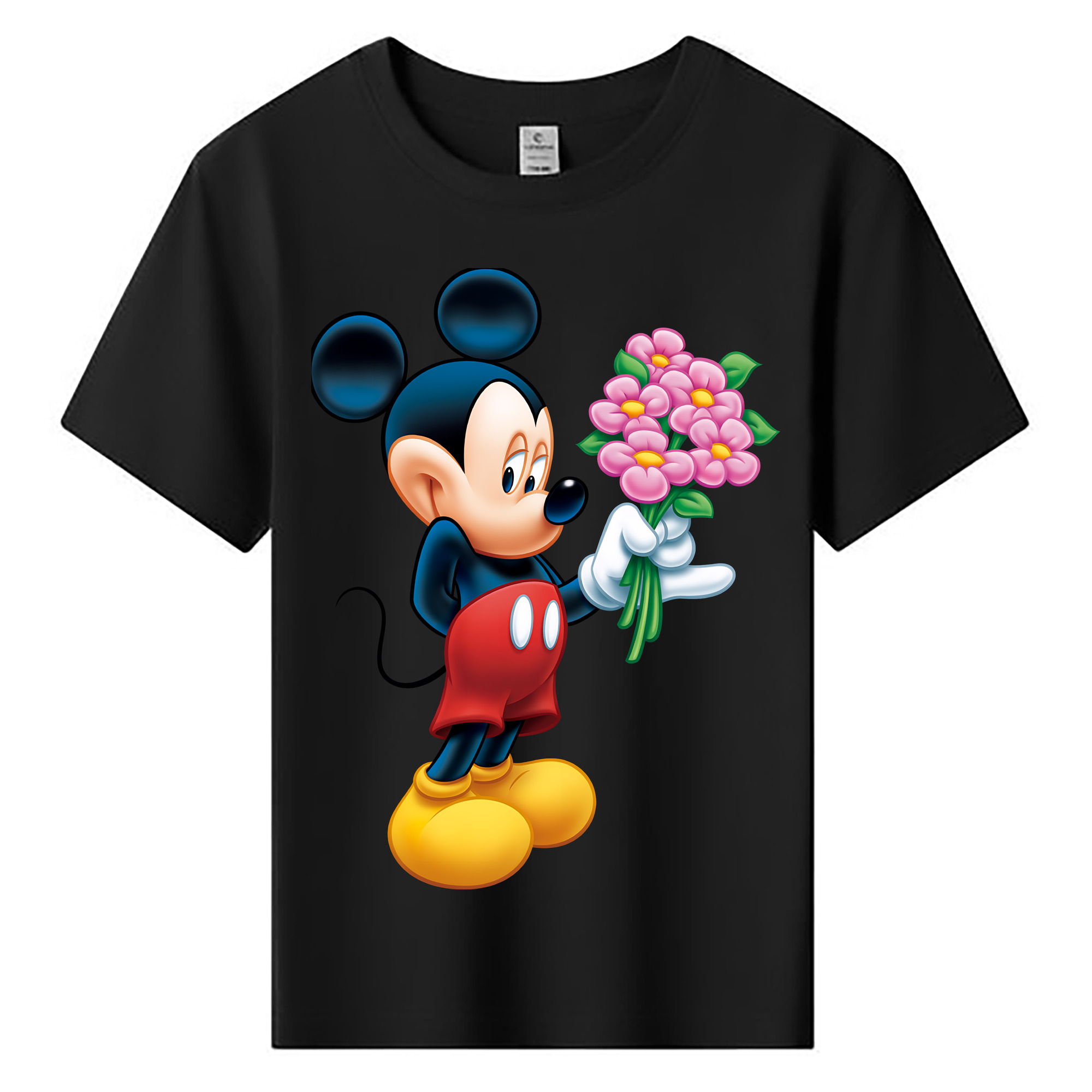 （画像用） ミッキーマウス Mickey Mouse 綿100％キッズTシャツ（フロントプリント）