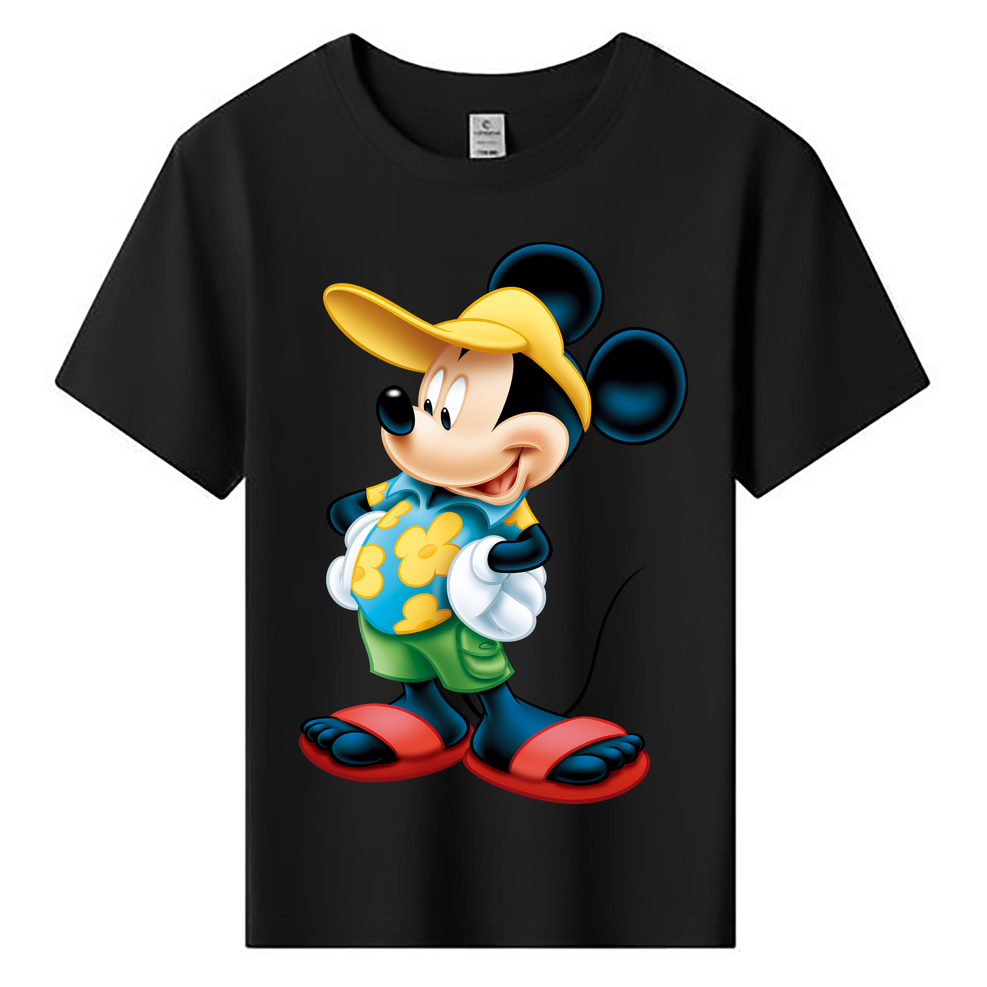 （画像用） ミッキーマウス Mickey Mouse 綿100％キッズTシャツ（フロントプリント）