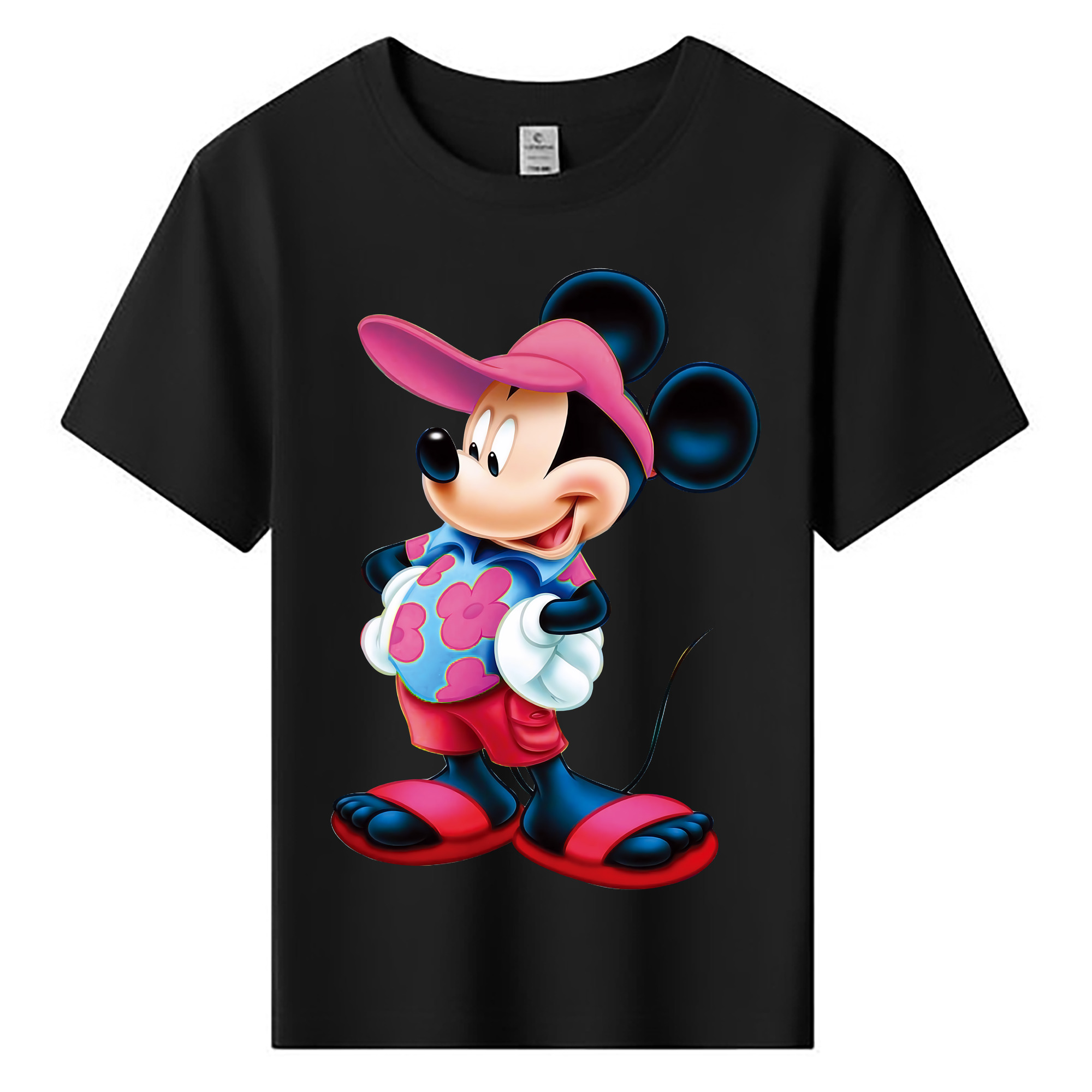 （画像用） ミッキーマウス Mickey Mouse 綿100％キッズTシャツ（フロントプリント）