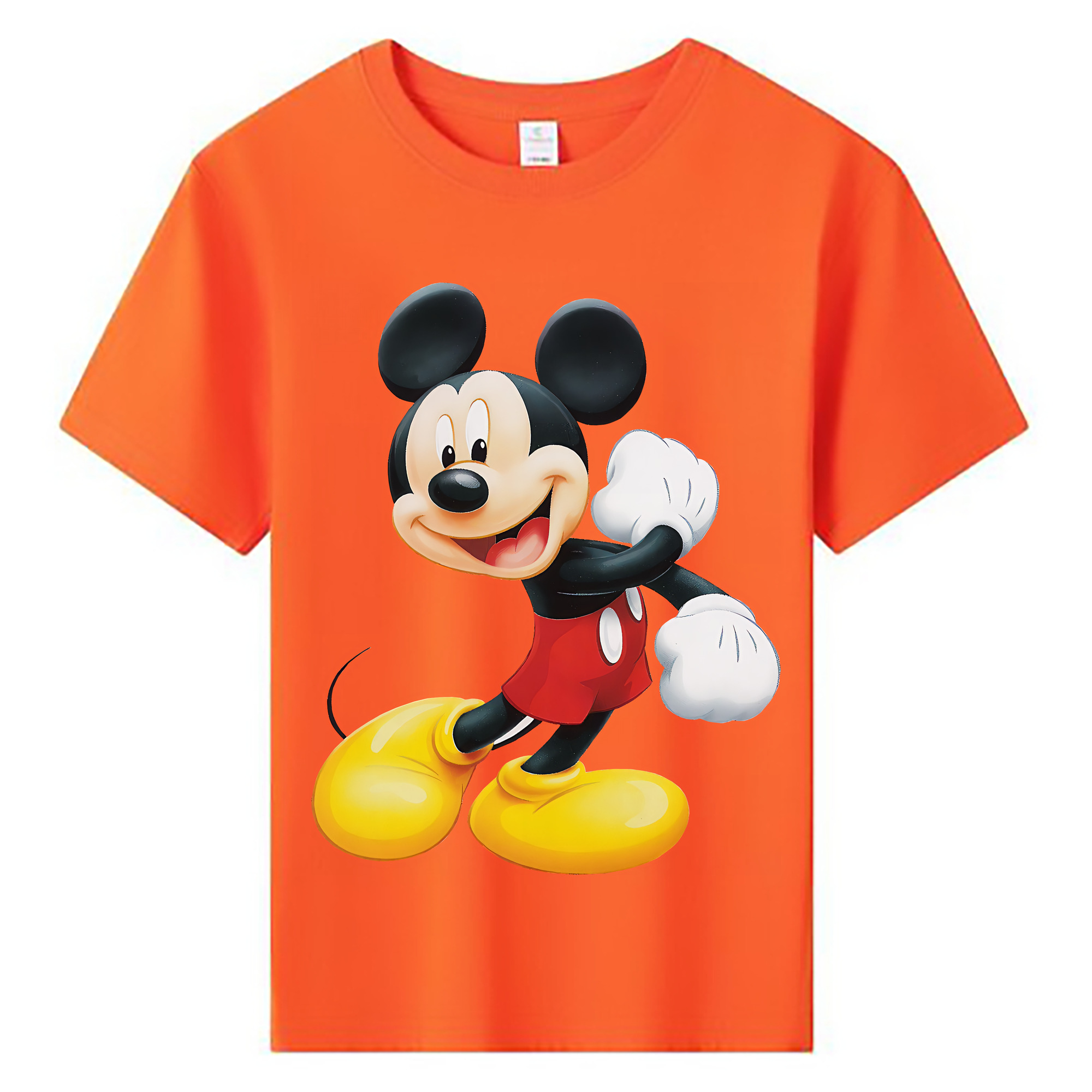 ミッキーマウス Mickey Mouse 綿100％キッズTシャツ（フロントプリント）