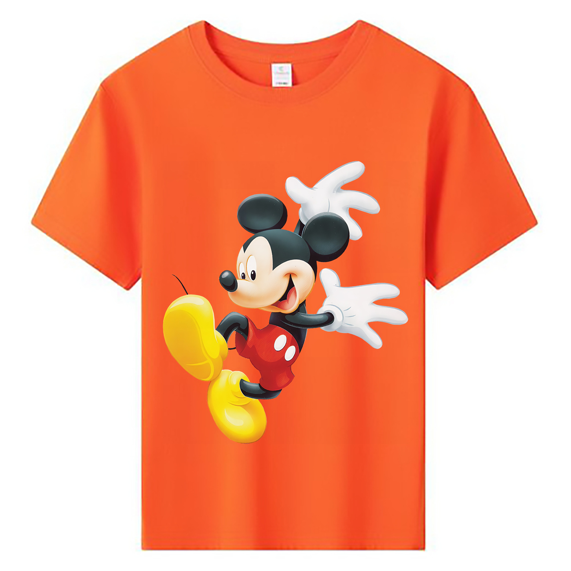 （画像用） ミッキーマウス Mickey Mouse 綿100％キッズTシャツ（フロントプリント）