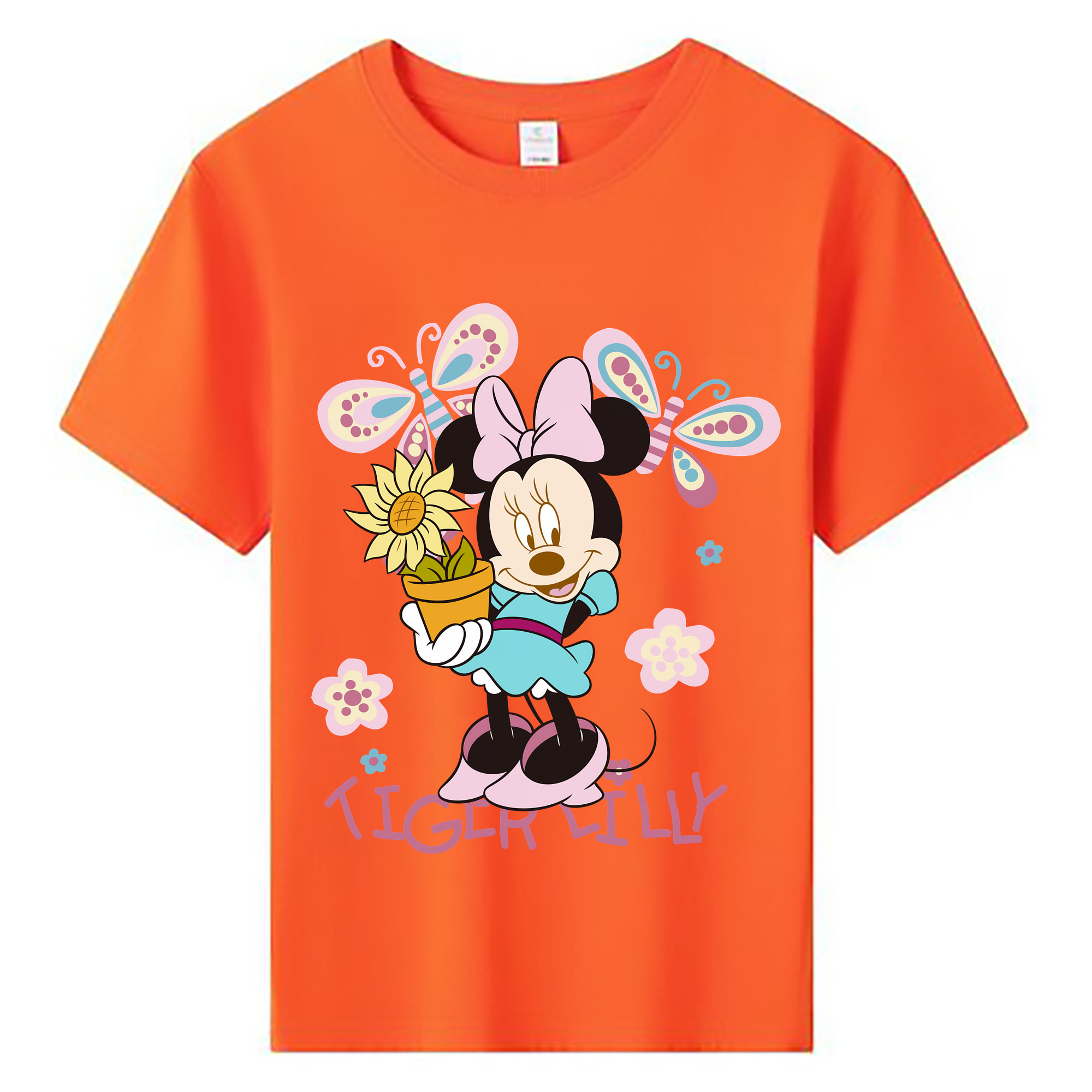 （画像用） ミッキーマウス Mickey Mouse 綿100％キッズTシャツ（フロントプリント）