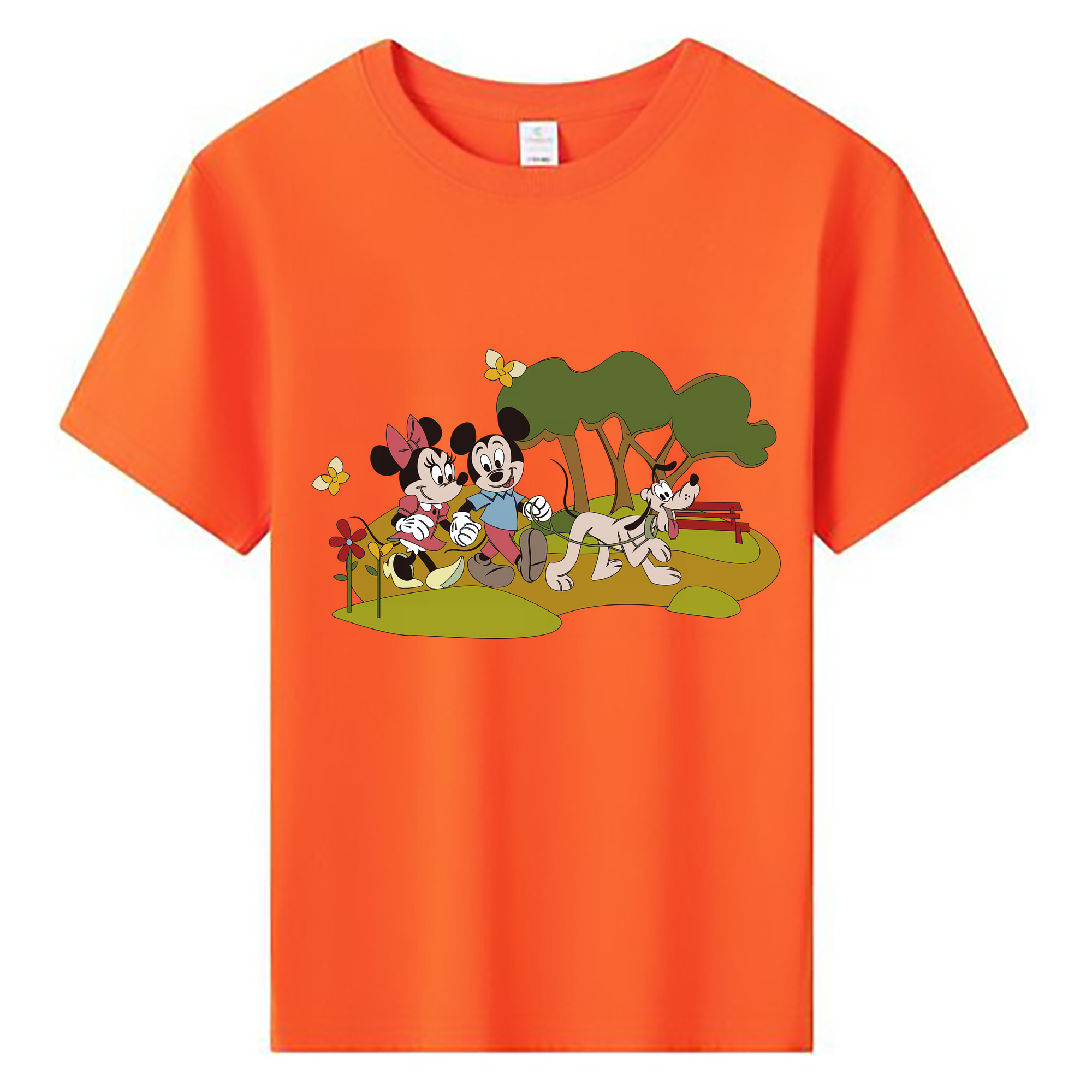 （画像用） ミッキーマウス Mickey Mouse 綿100％キッズTシャツ（フロントプリント）