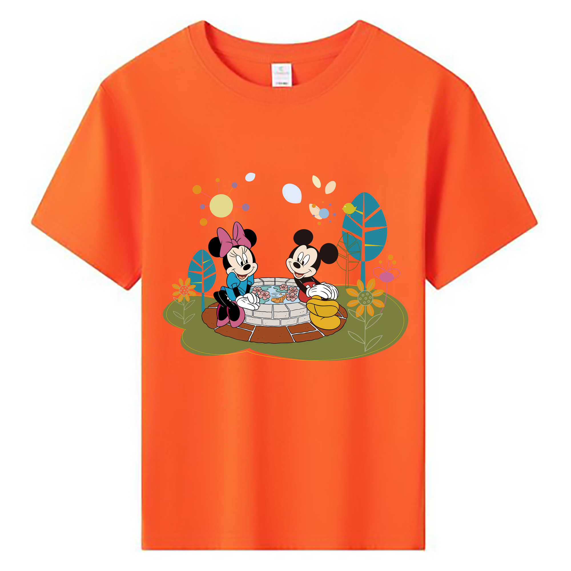 （画像用） ミッキーマウス Mickey Mouse 綿100％キッズTシャツ（フロントプリント）