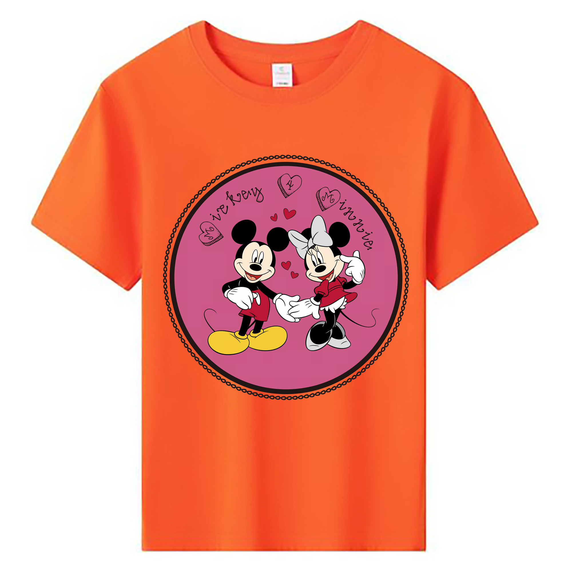 （画像用） ミッキーマウス Mickey Mouse 綿100％キッズTシャツ（フロントプリント）