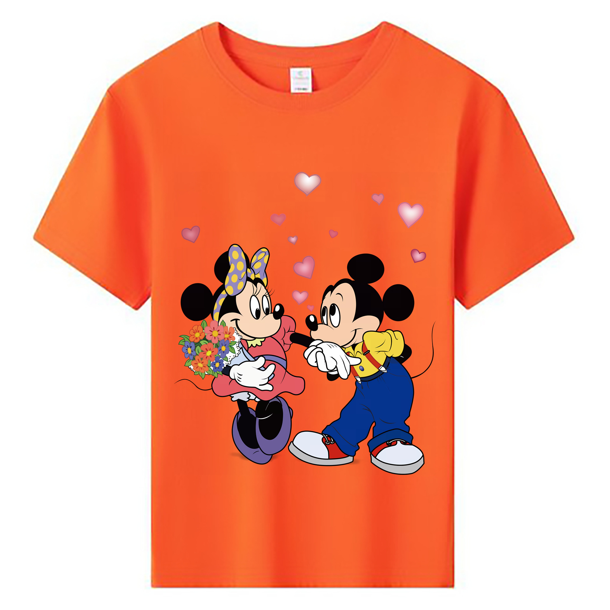（画像用） ミッキーマウス Mickey Mouse 綿100％キッズTシャツ（フロントプリント）