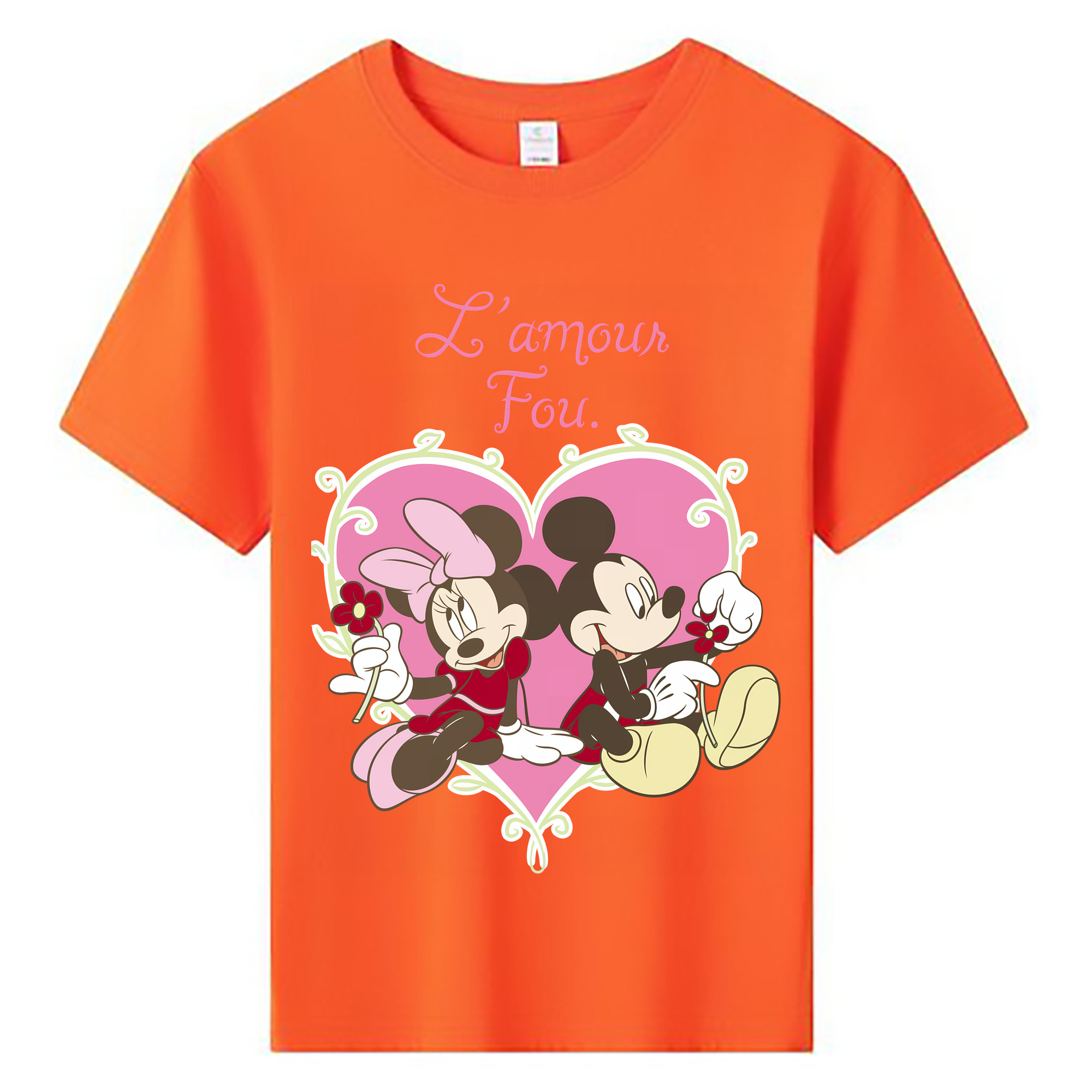 ミッキーマウス Mickey Mouse 綿100％キッズTシャツ（フロントプリント）