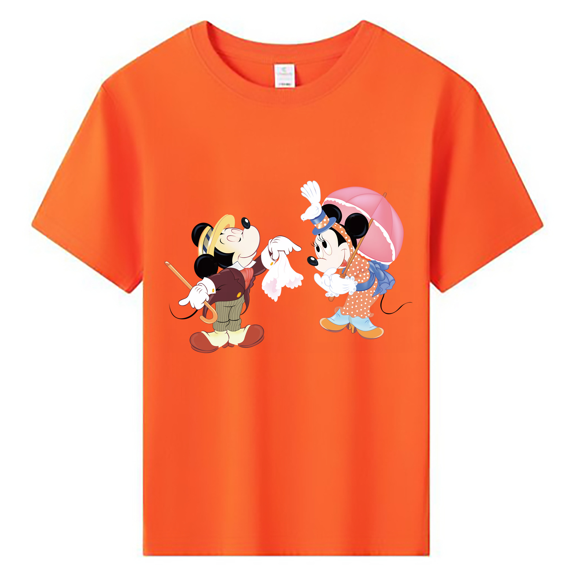 （画像用） ミッキーマウス Mickey Mouse 綿100％キッズTシャツ（フロントプリント）
