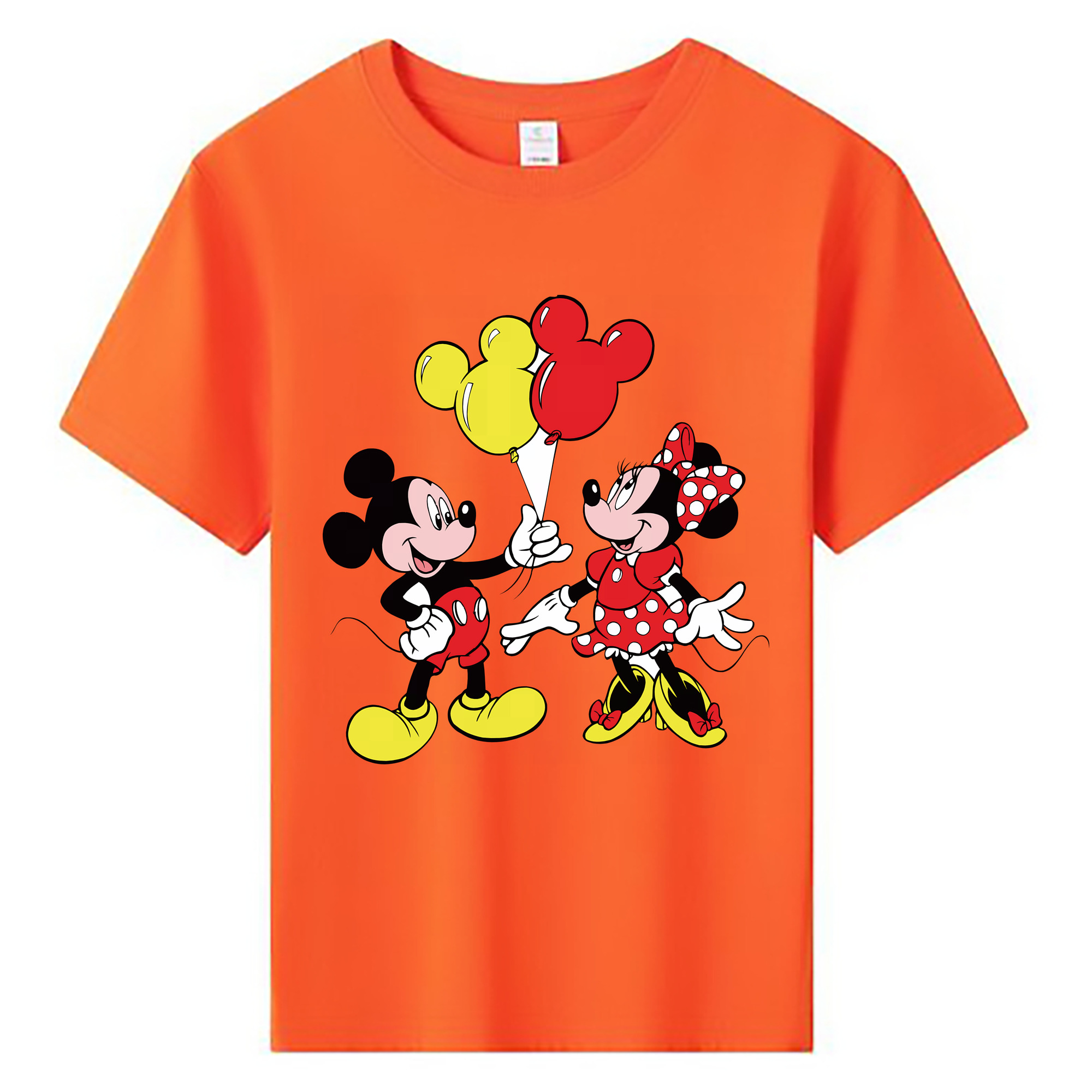 （画像用） ミッキーマウス Mickey Mouse 綿100％キッズTシャツ（フロントプリント）