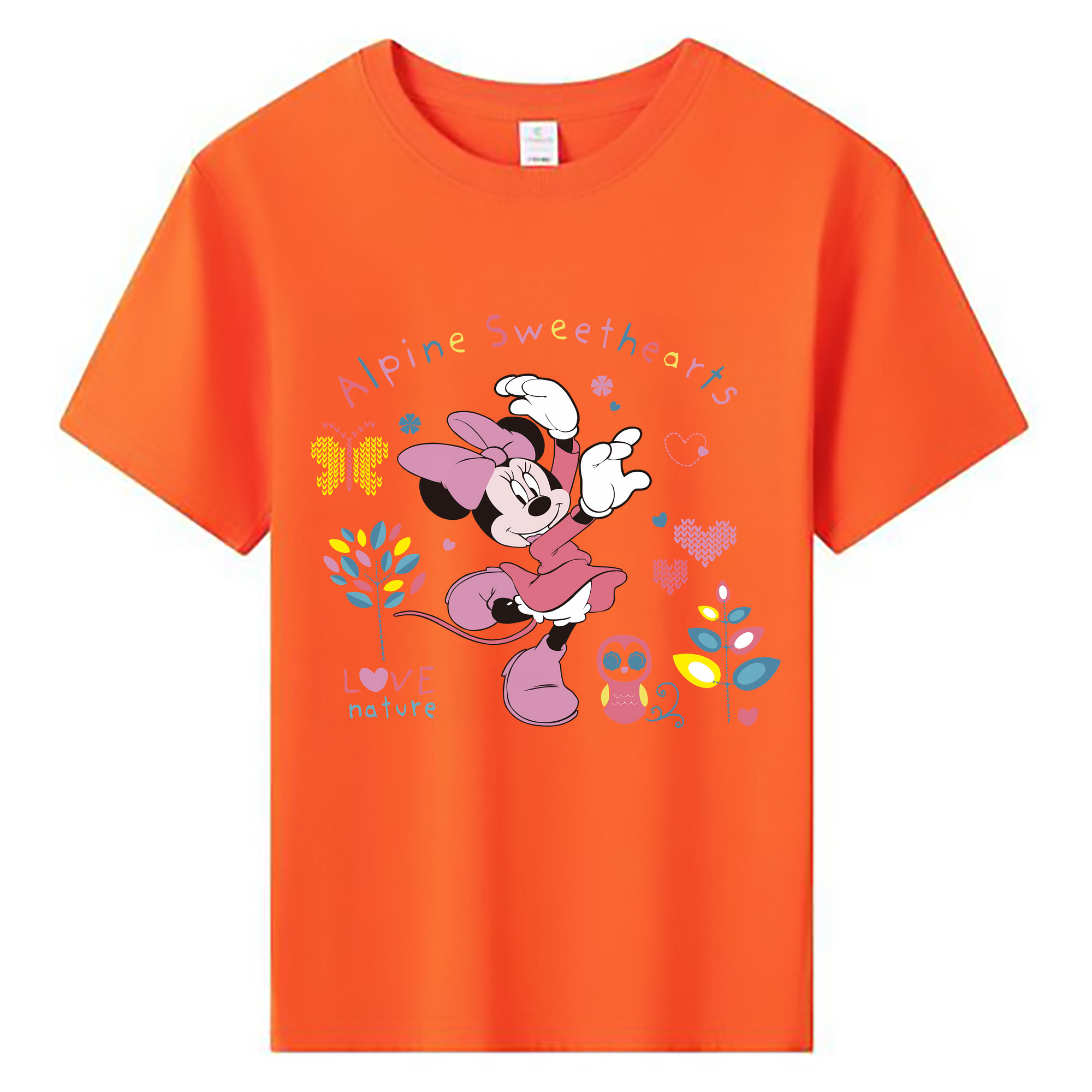 （画像用） ミッキーマウス Mickey Mouse 綿100％キッズTシャツ（フロントプリント）