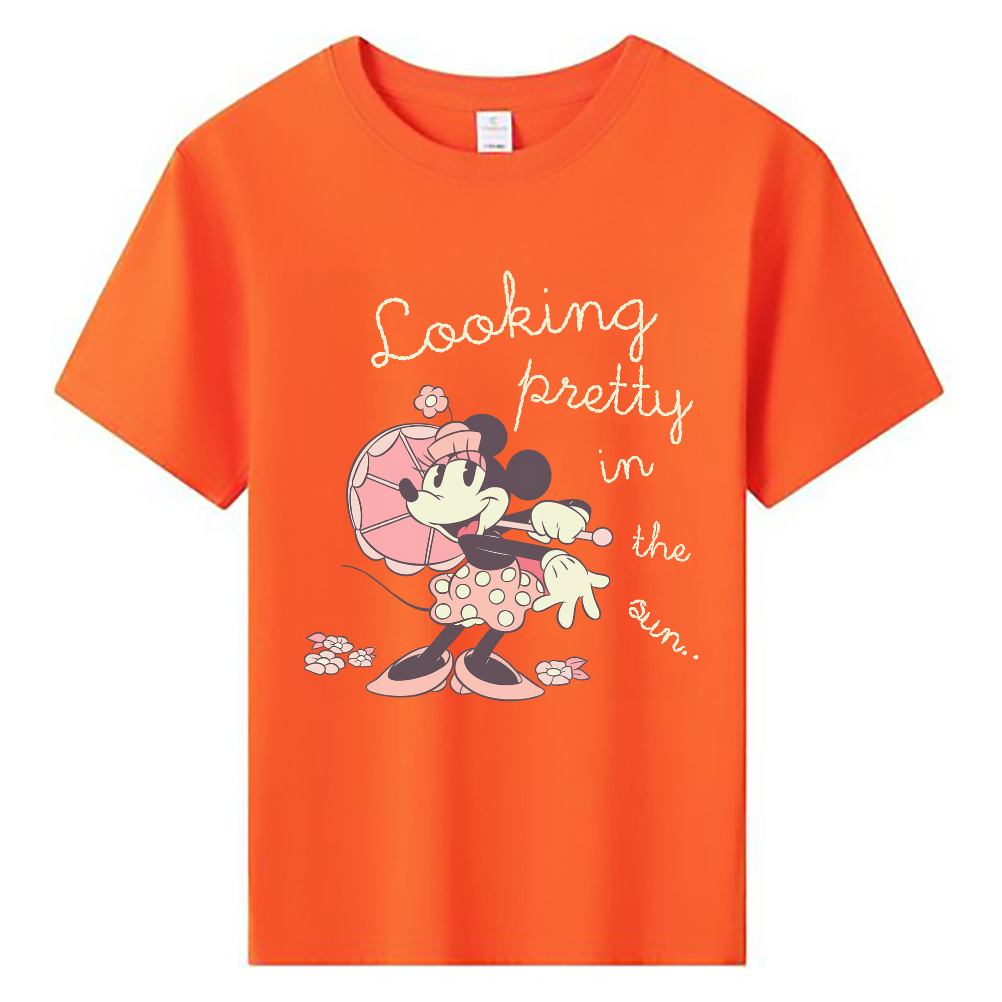（画像用） ミッキーマウス Mickey Mouse 綿100％キッズTシャツ（フロントプリント）