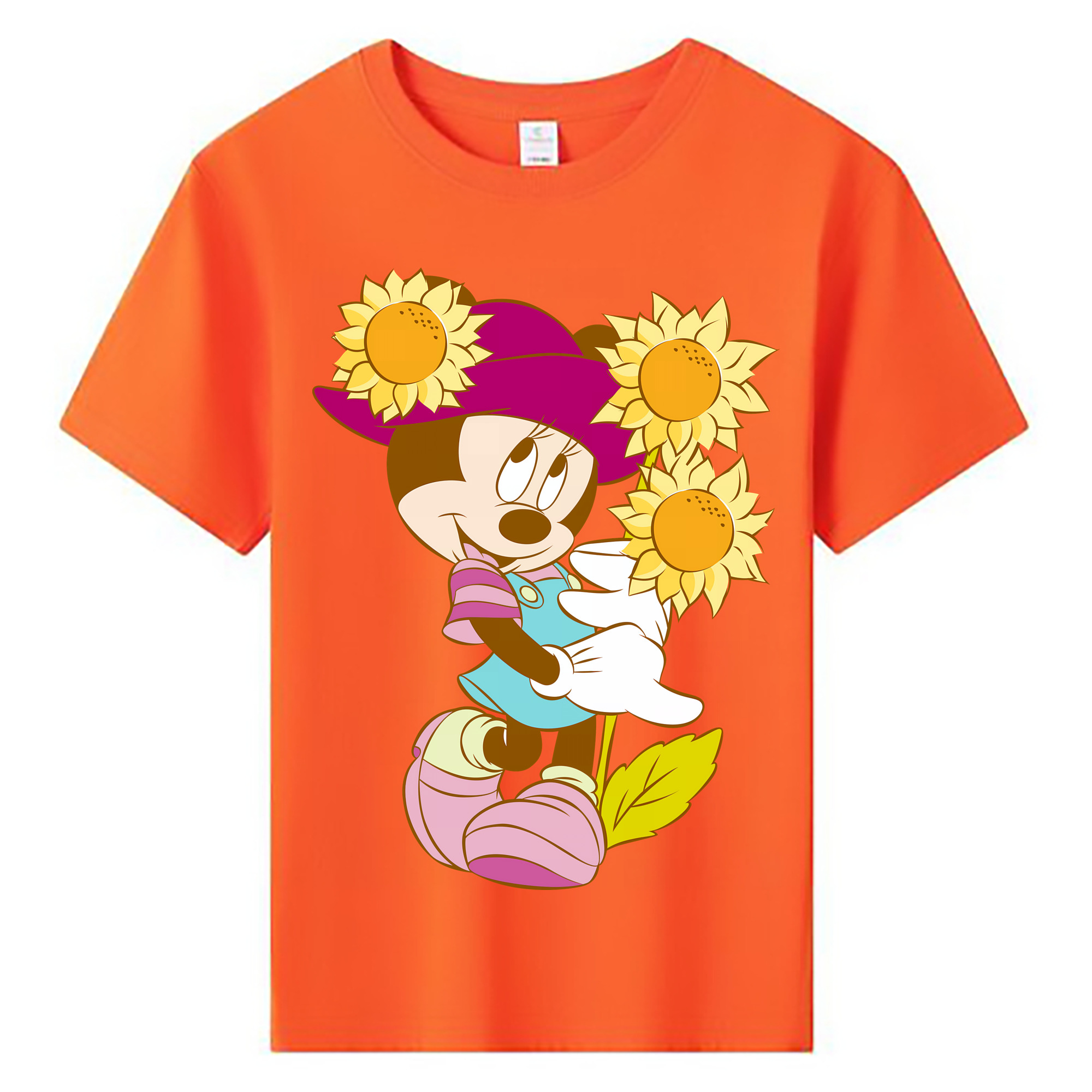 （画像用） ミッキーマウス Mickey Mouse 綿100％キッズTシャツ（フロントプリント）