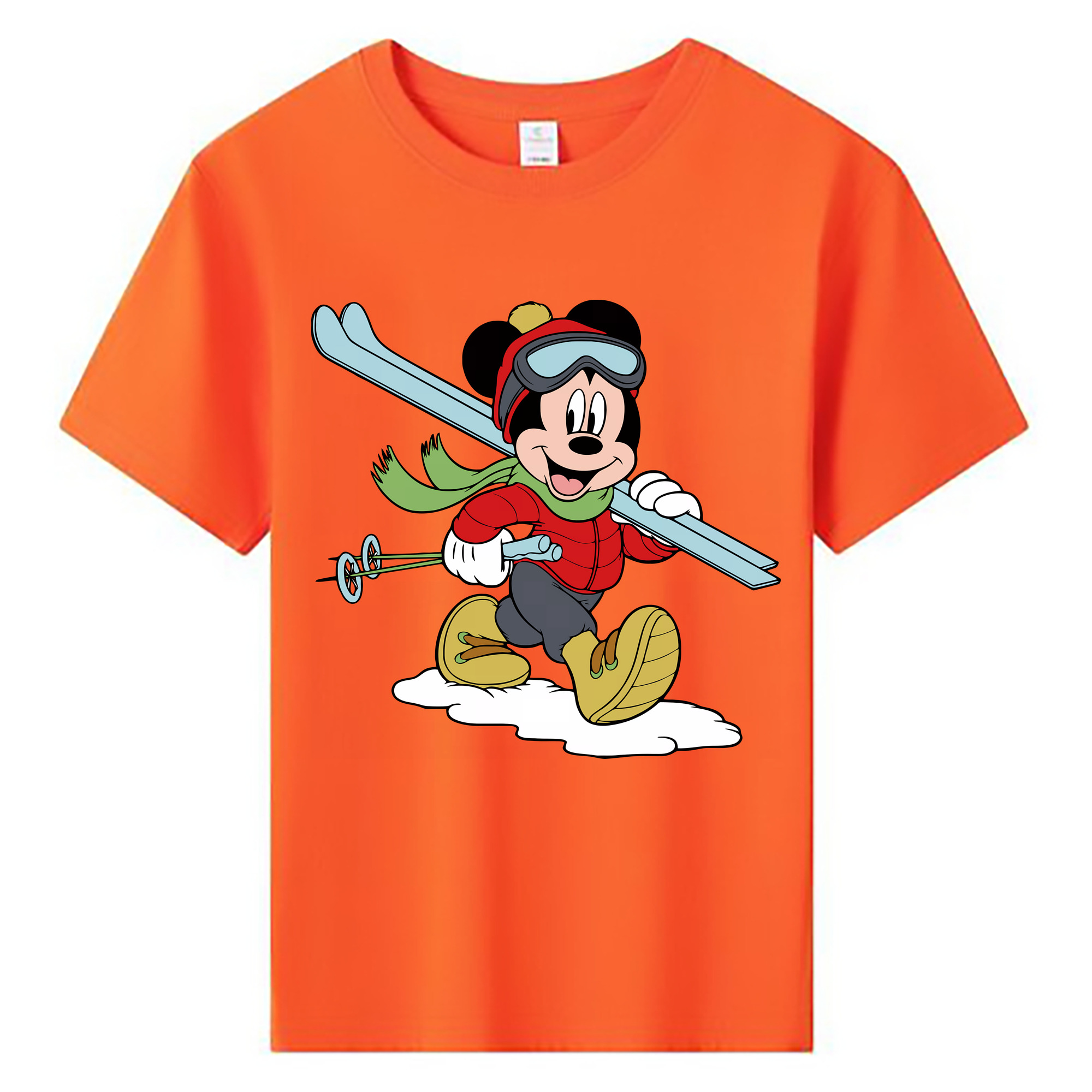（画像用） ミッキーマウス Mickey Mouse 綿100％キッズTシャツ（フロントプリント）