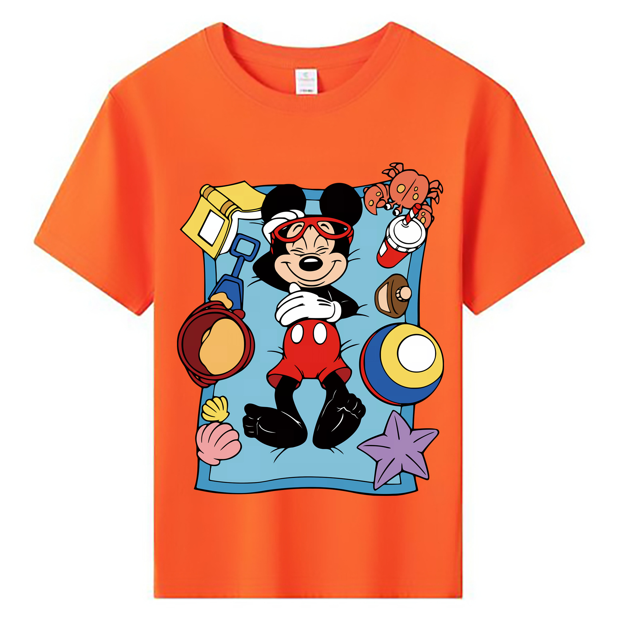 （画像用） ミッキーマウス Mickey Mouse 綿100％キッズTシャツ（フロントプリント）