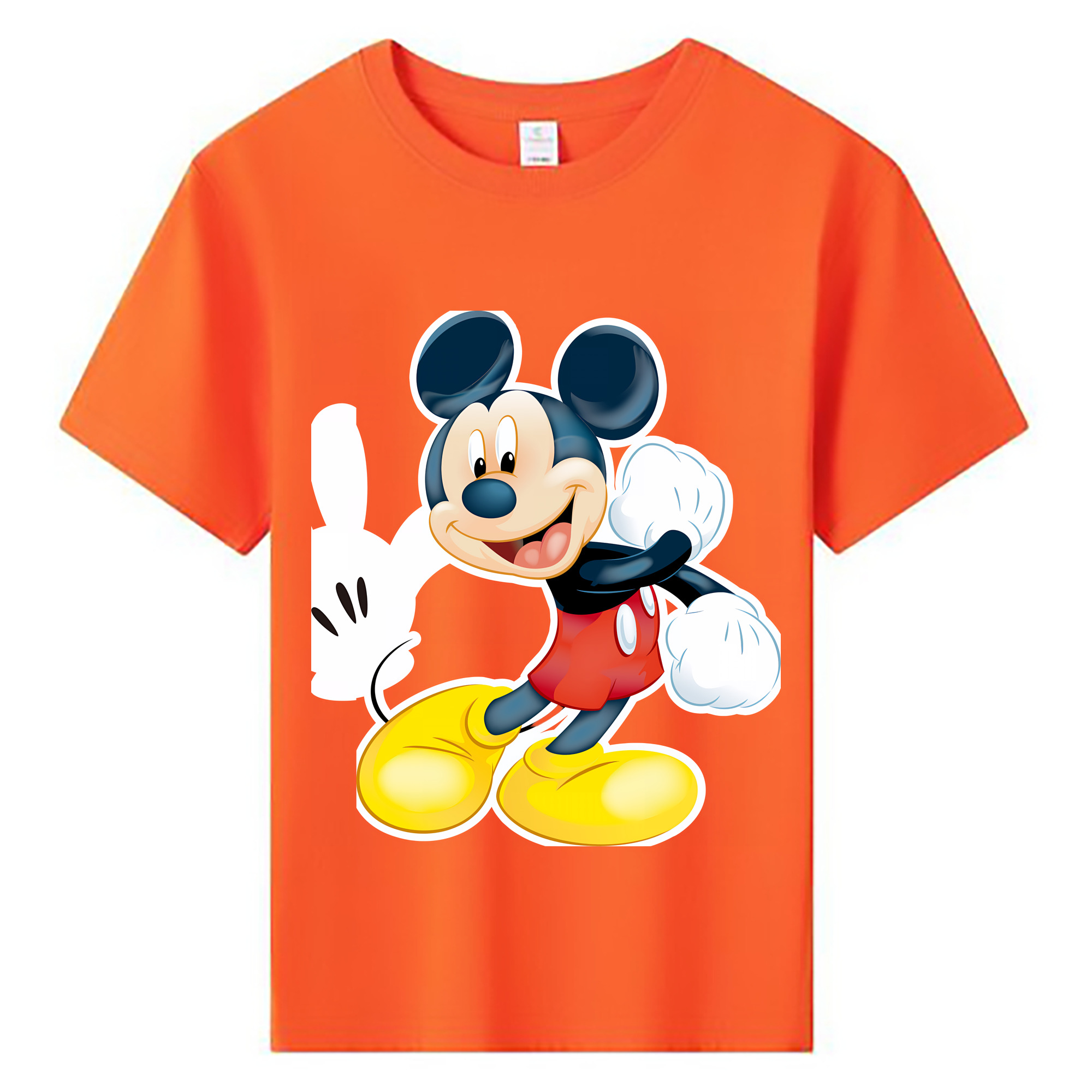（画像用） ミッキーマウス Mickey Mouse 綿100％キッズTシャツ（フロントプリント）