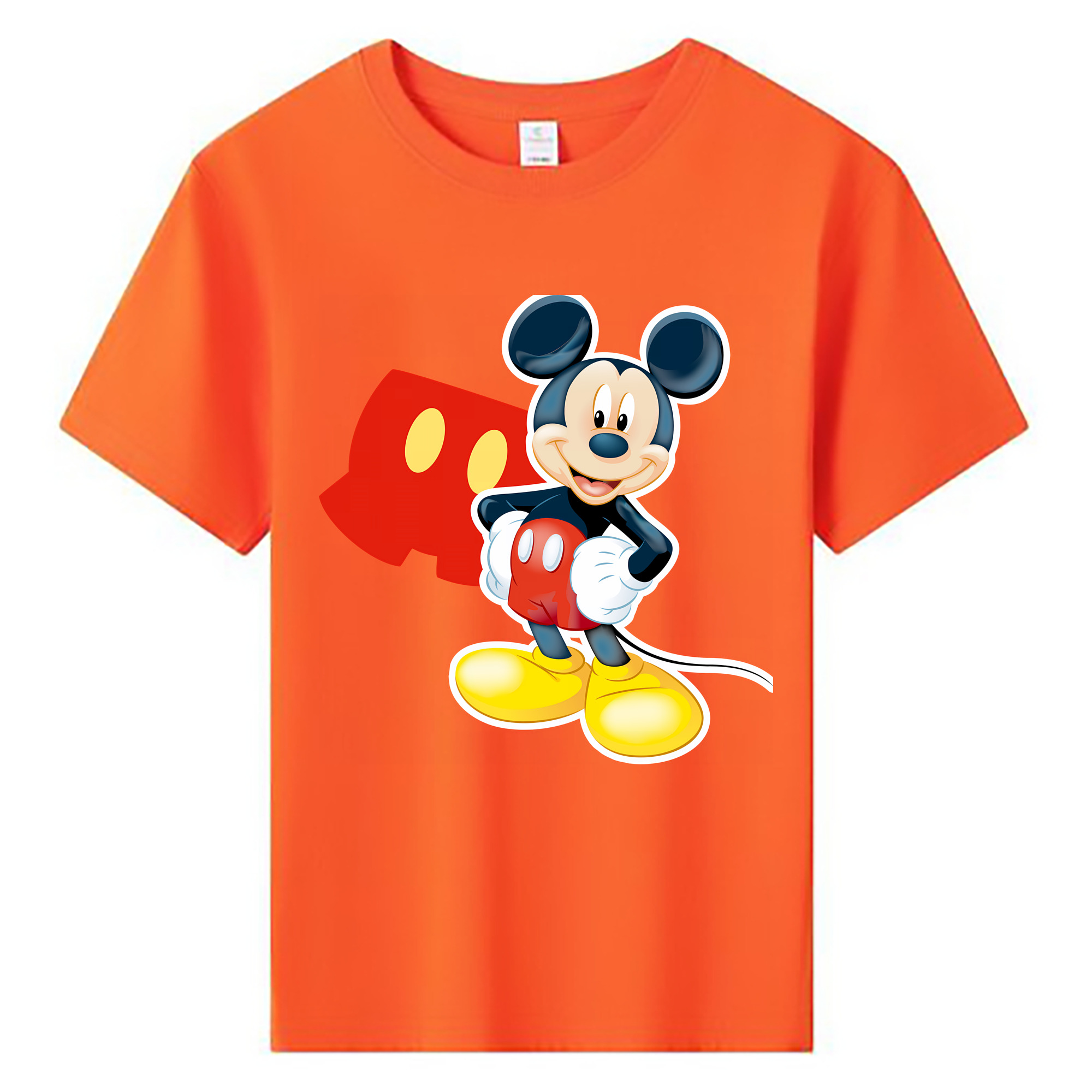 （画像用） ミッキーマウス Mickey Mouse 綿100％キッズTシャツ（フロントプリント）