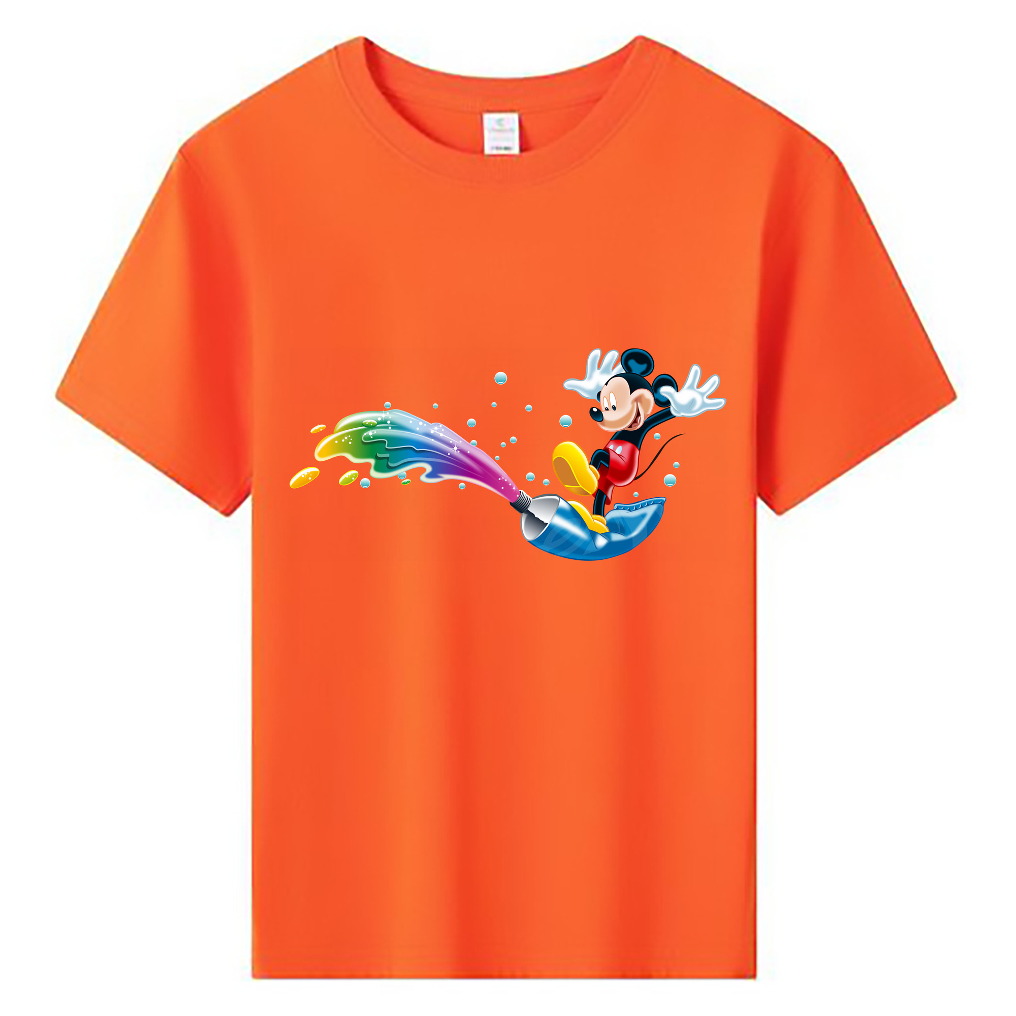 （画像用） ミッキーマウス Mickey Mouse 綿100％キッズTシャツ（フロントプリント）