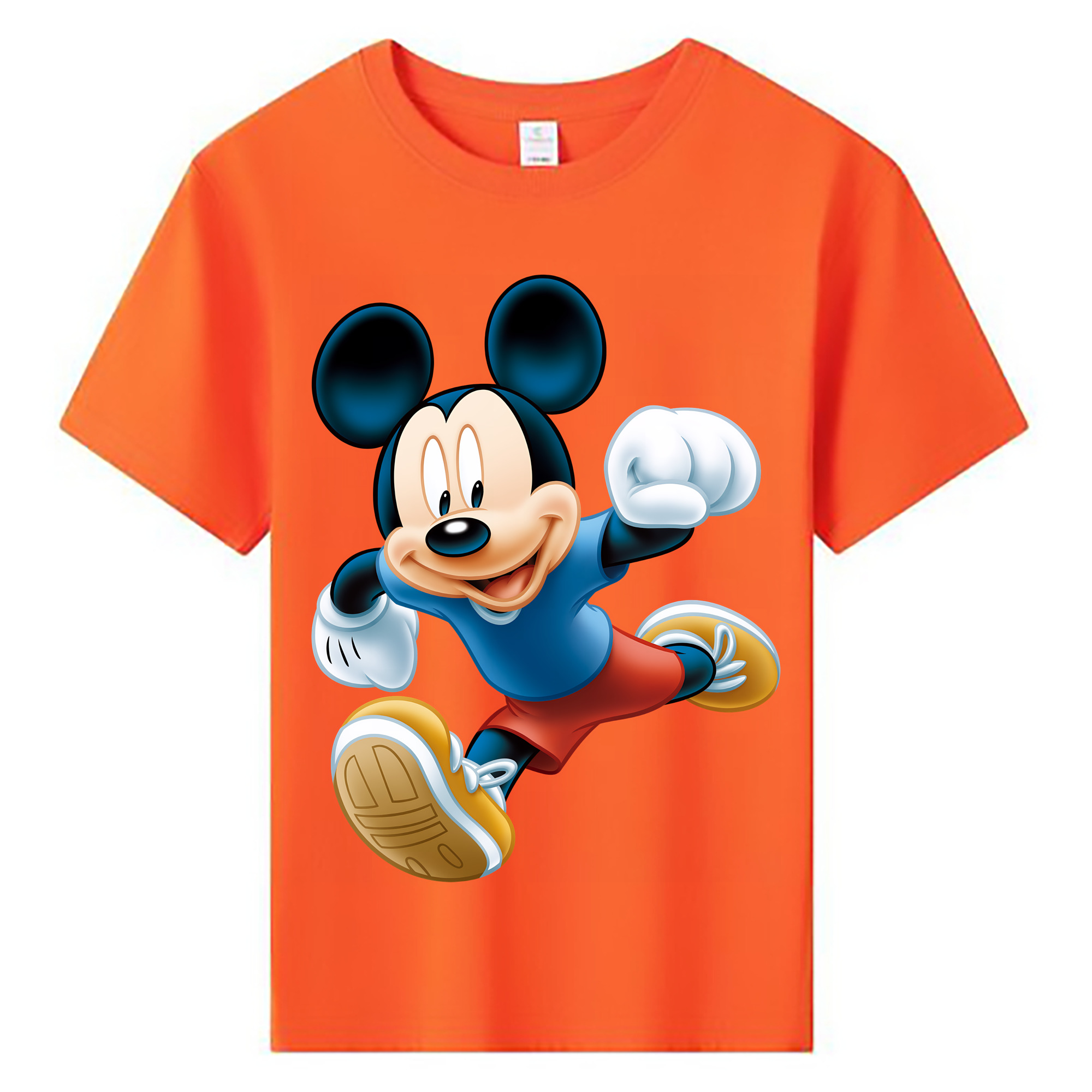 （画像用） ミッキーマウス Mickey Mouse 綿100％キッズTシャツ（フロントプリント）